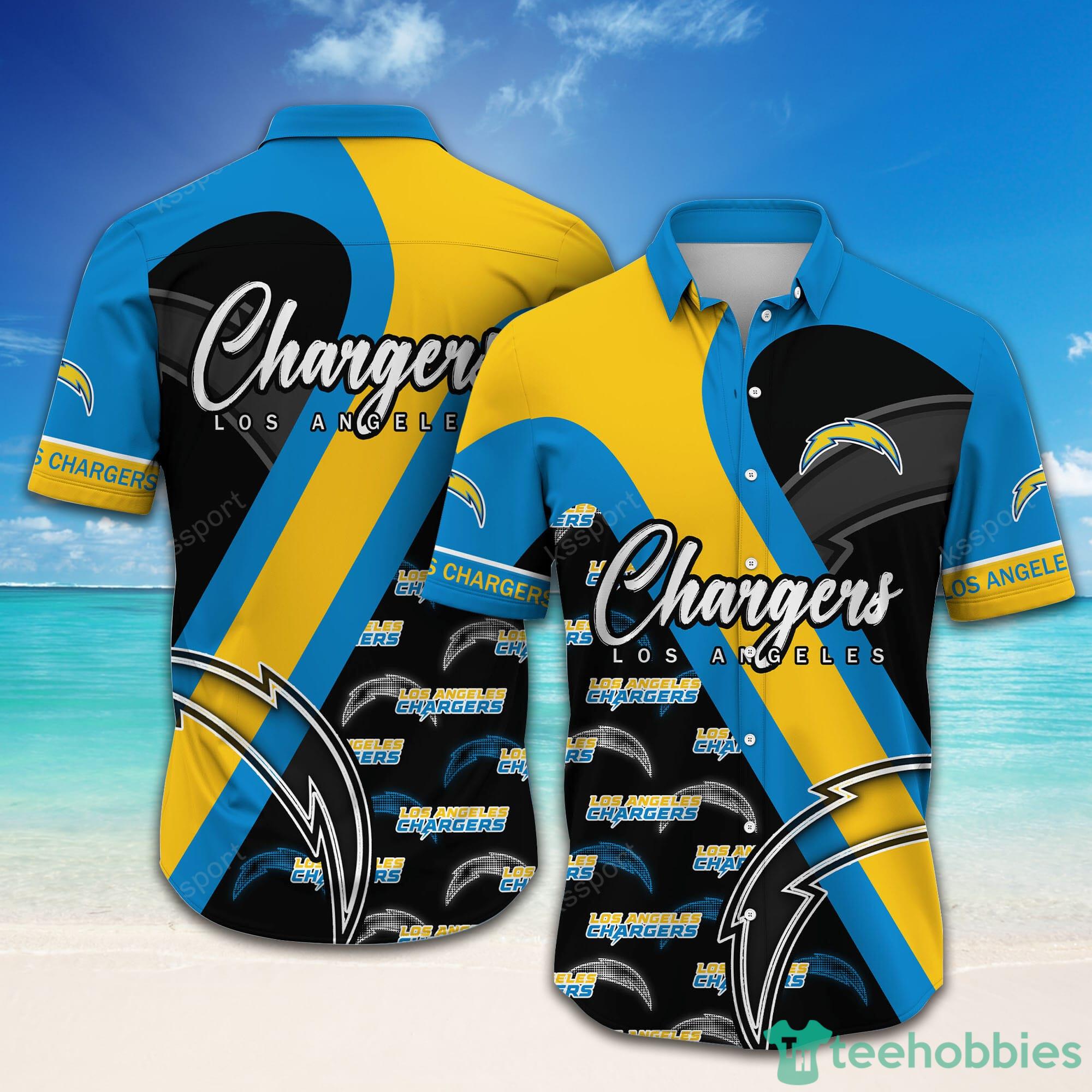 Los Angeles Chargers NFL Symbol Pattern Short Sleeve Hawaiian Shirt Product Photo 1