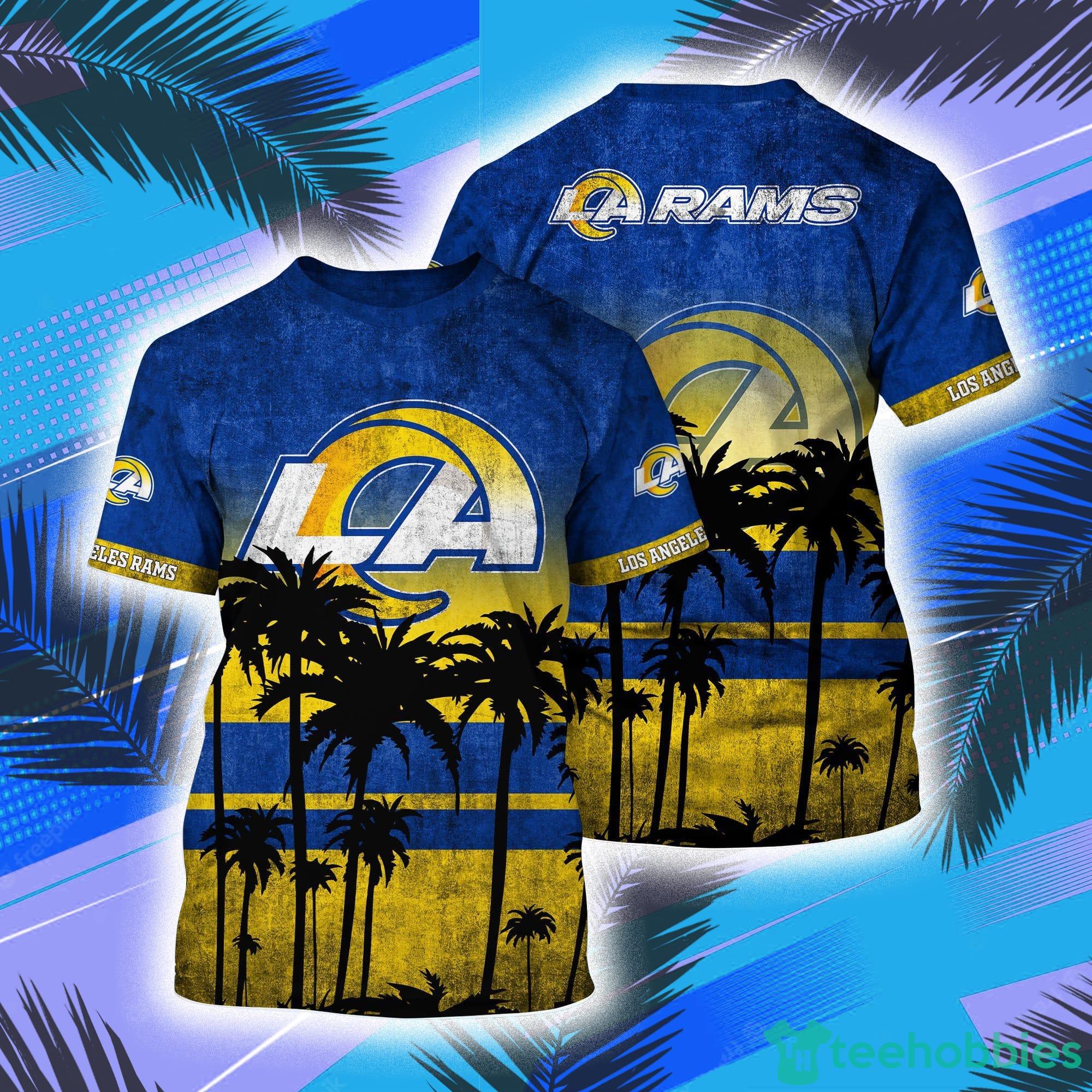 Los Angeles Rams NFL And Palm Trees Hawaii Style 3D T-Shirt Product Photo 1
