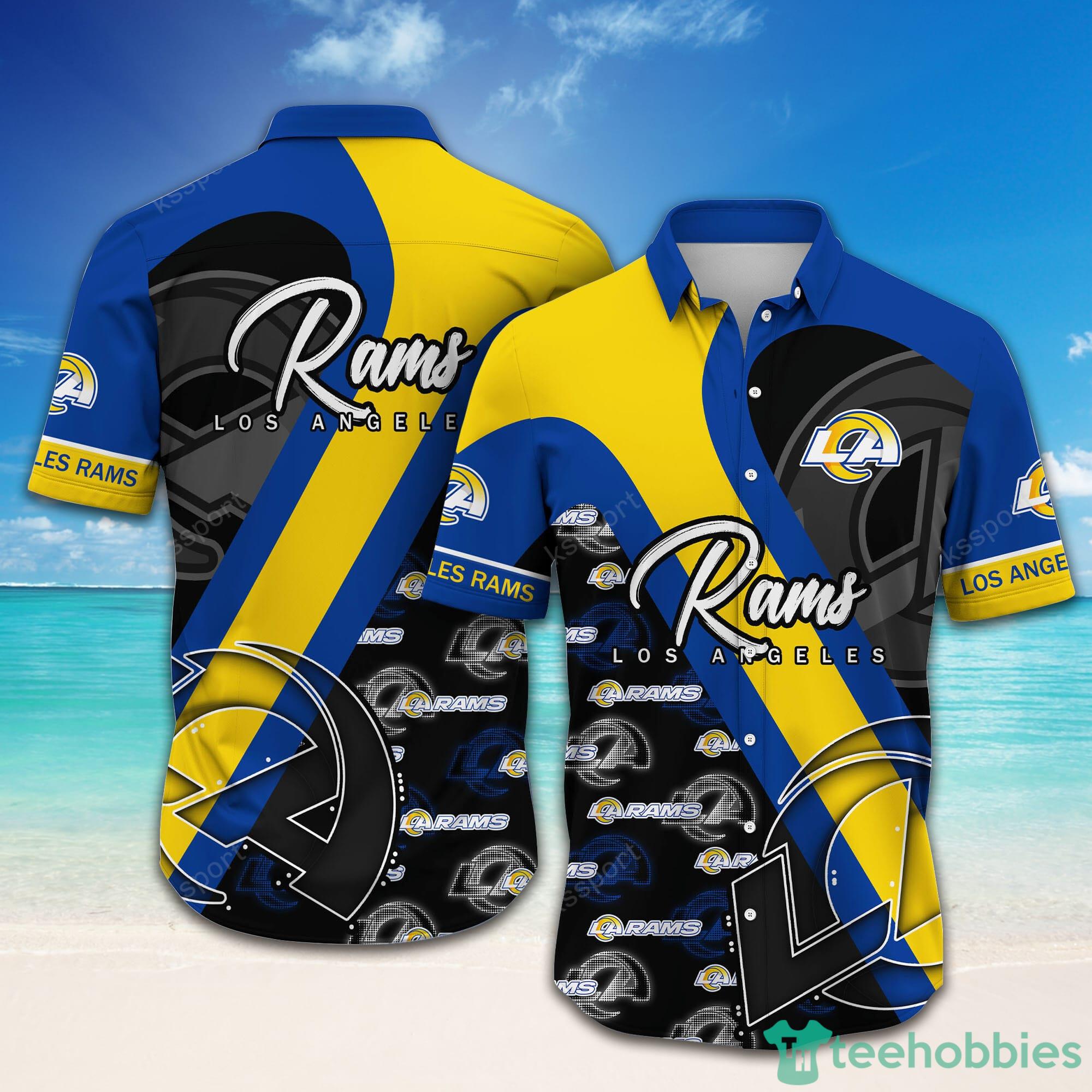 Los Angeles Rams NFL Symbol Pattern Short Sleeve Hawaiian Shirt Product Photo 1