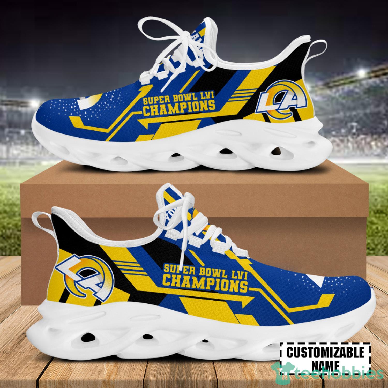 Los Angeles Rams Super Bowl LVI Champions Custom Name Max Soul Sneakers Sport Shoes Product Photo 2