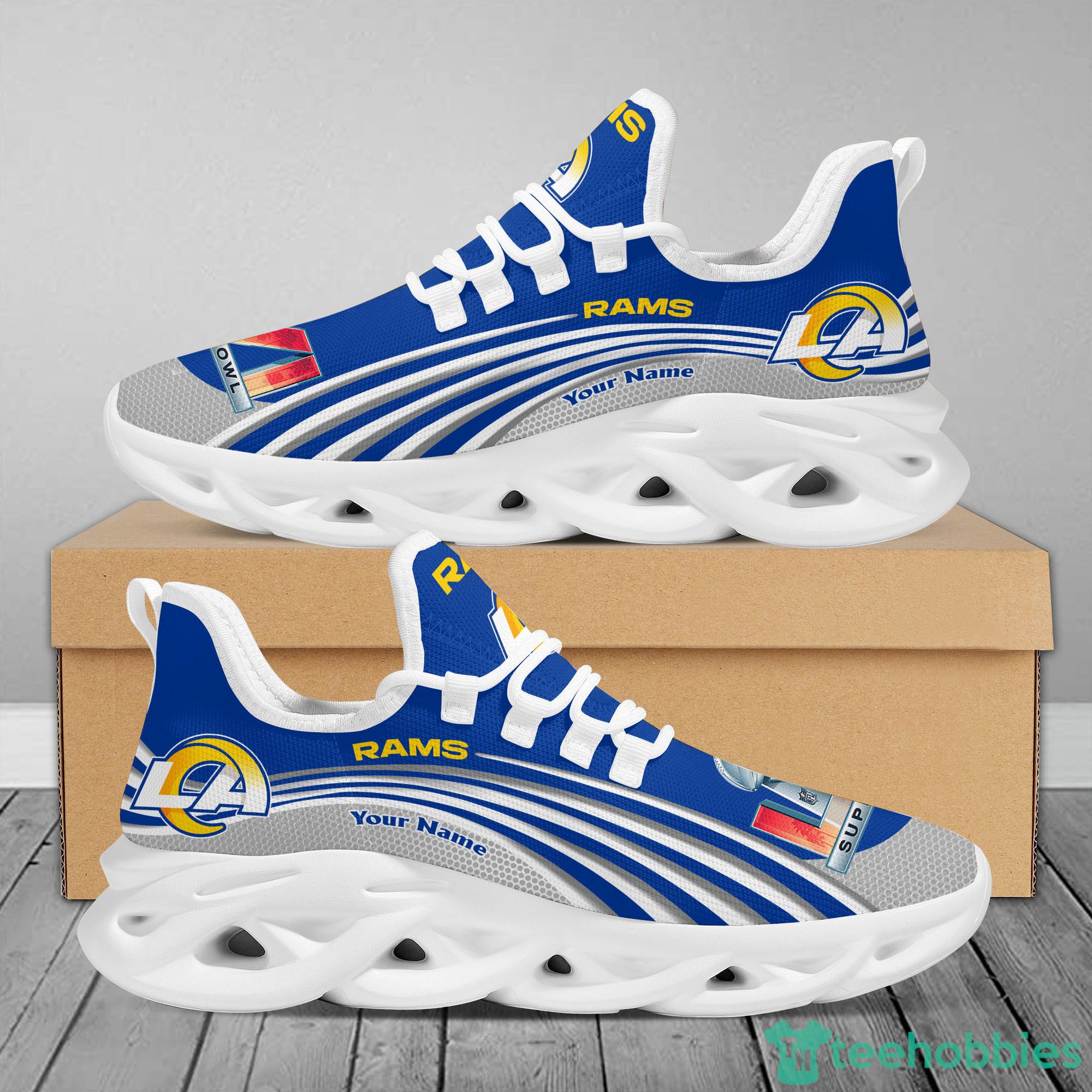 Los Angeles Rams Super Bowl LVI Champions Custom Name Trending Max Soul Sneakers Product Photo 1