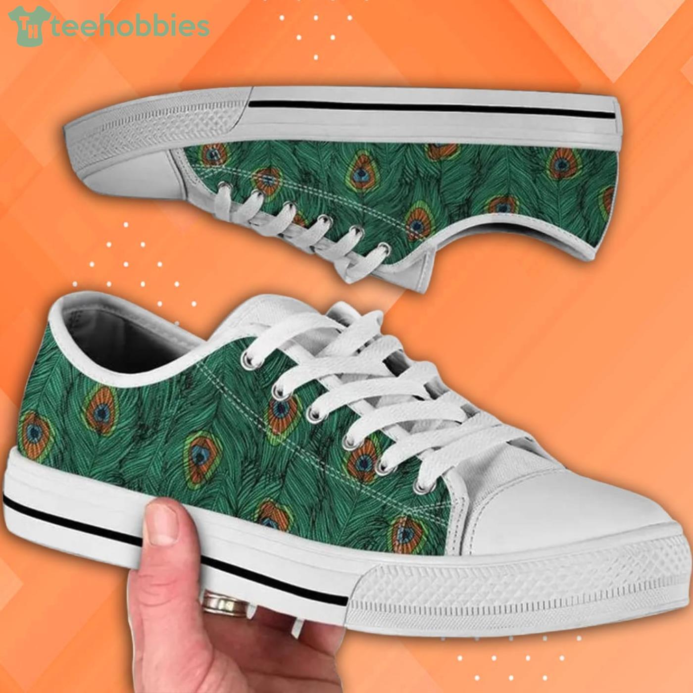 Lovely Peacock Pattern Low Top Shoes Product Photo 1