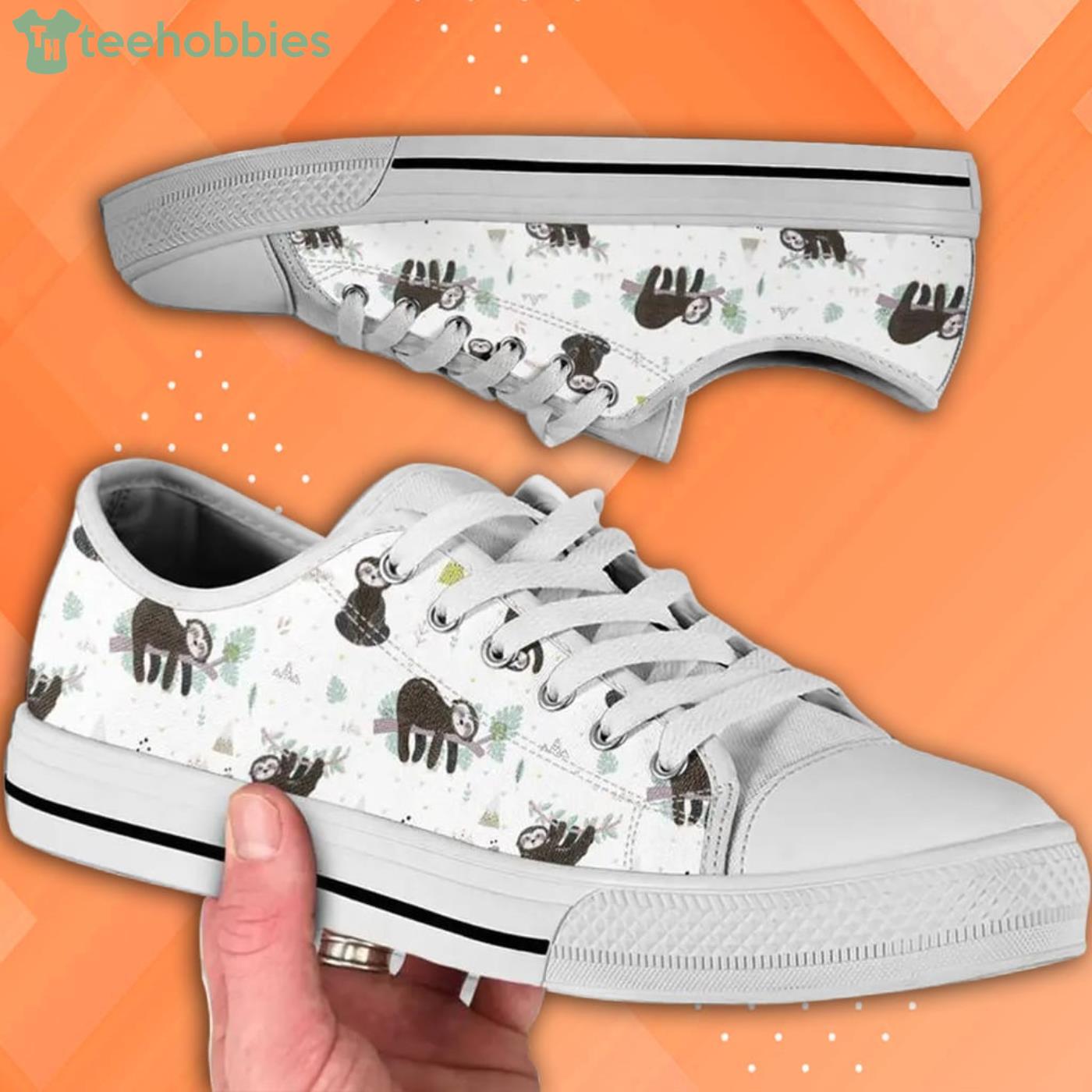 Low Top Sloth Pattern Low Top Shoes Product Photo 1