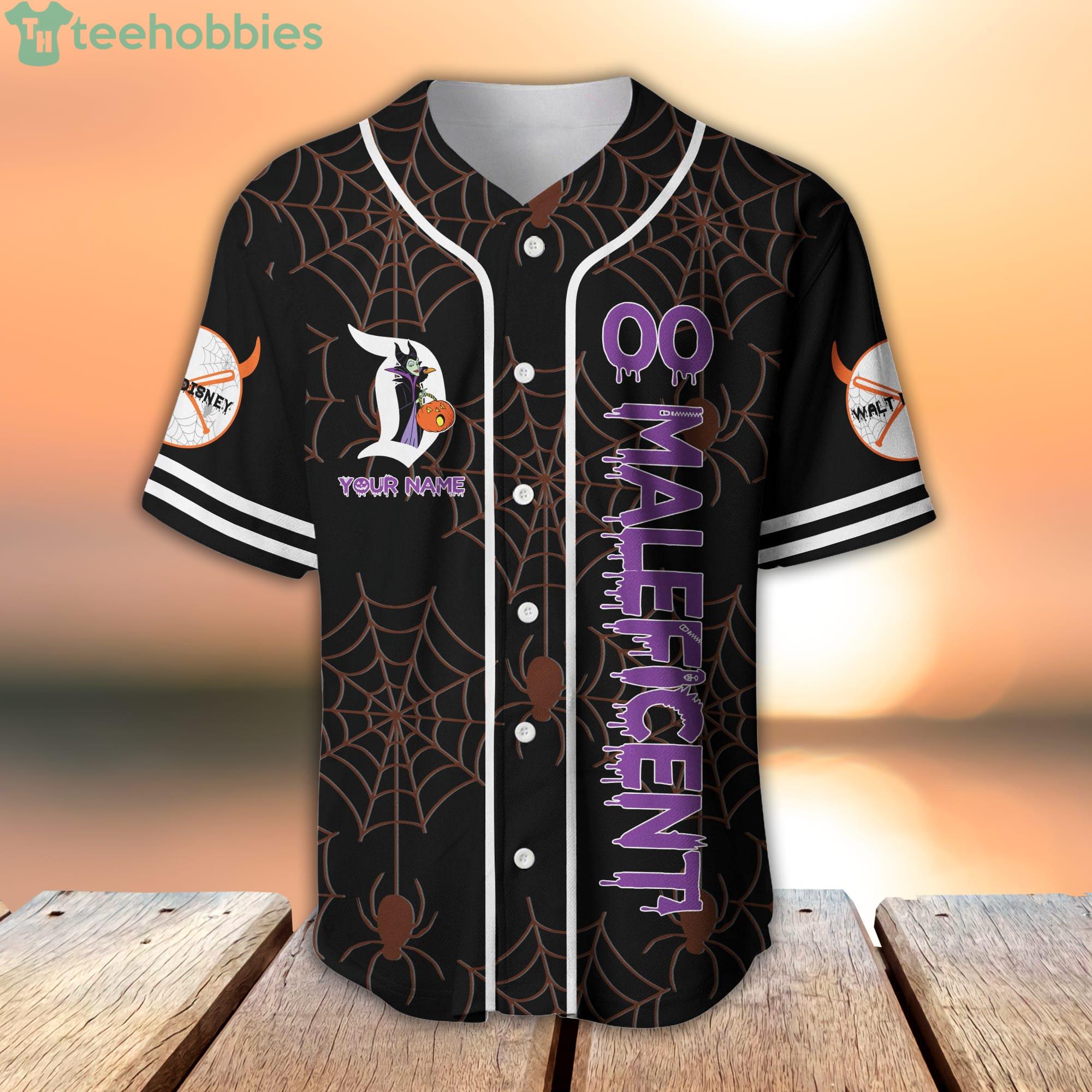 Maleficent Ombre Purple Black Disney Custom Baseball Jerseys For Men And  Women