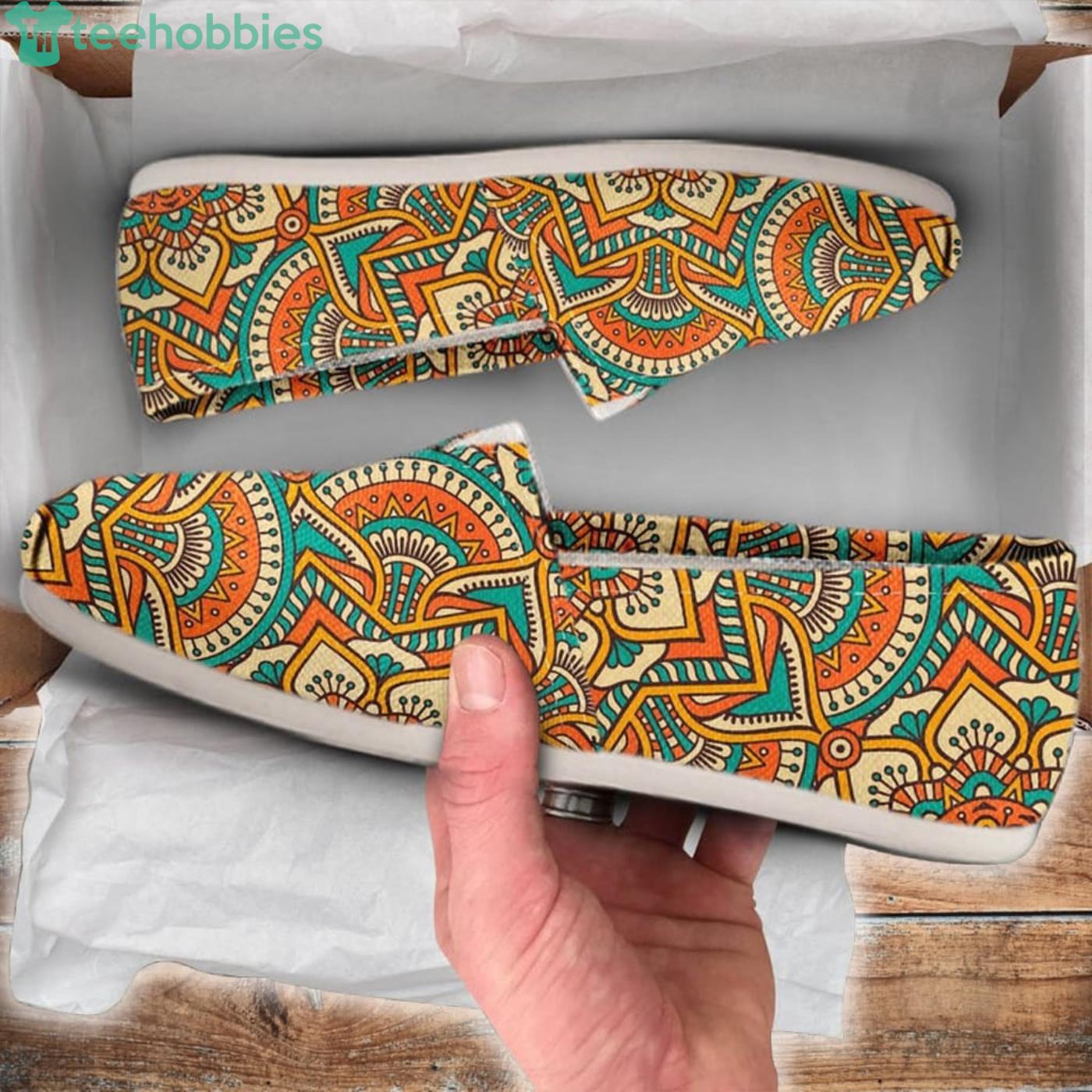 Mandala Printed Lovely Pattern Slip On Shoes Product Photo 1