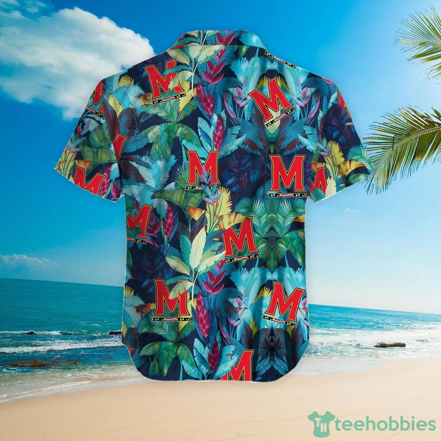 Maryland Terrapins Floral Tropical Hawaiian Shirt Product Photo 5