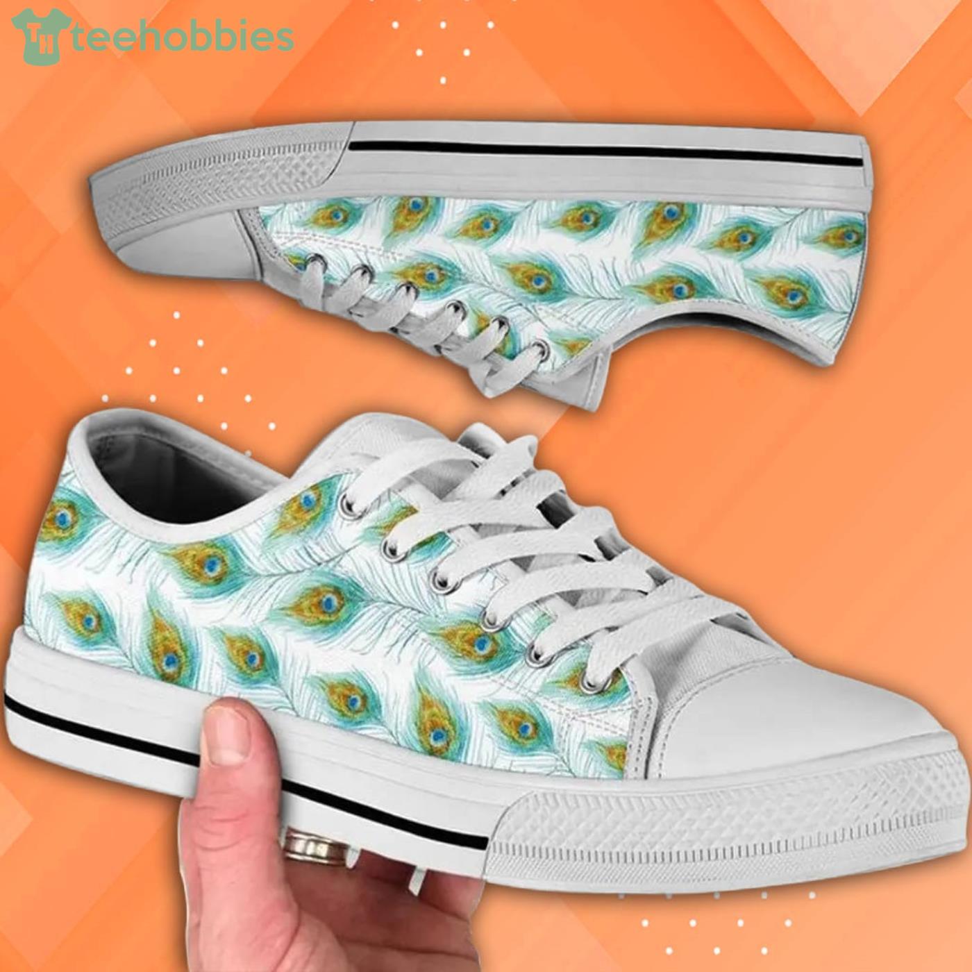 Mens Peacock Pattern Low Top Shoes Product Photo 1