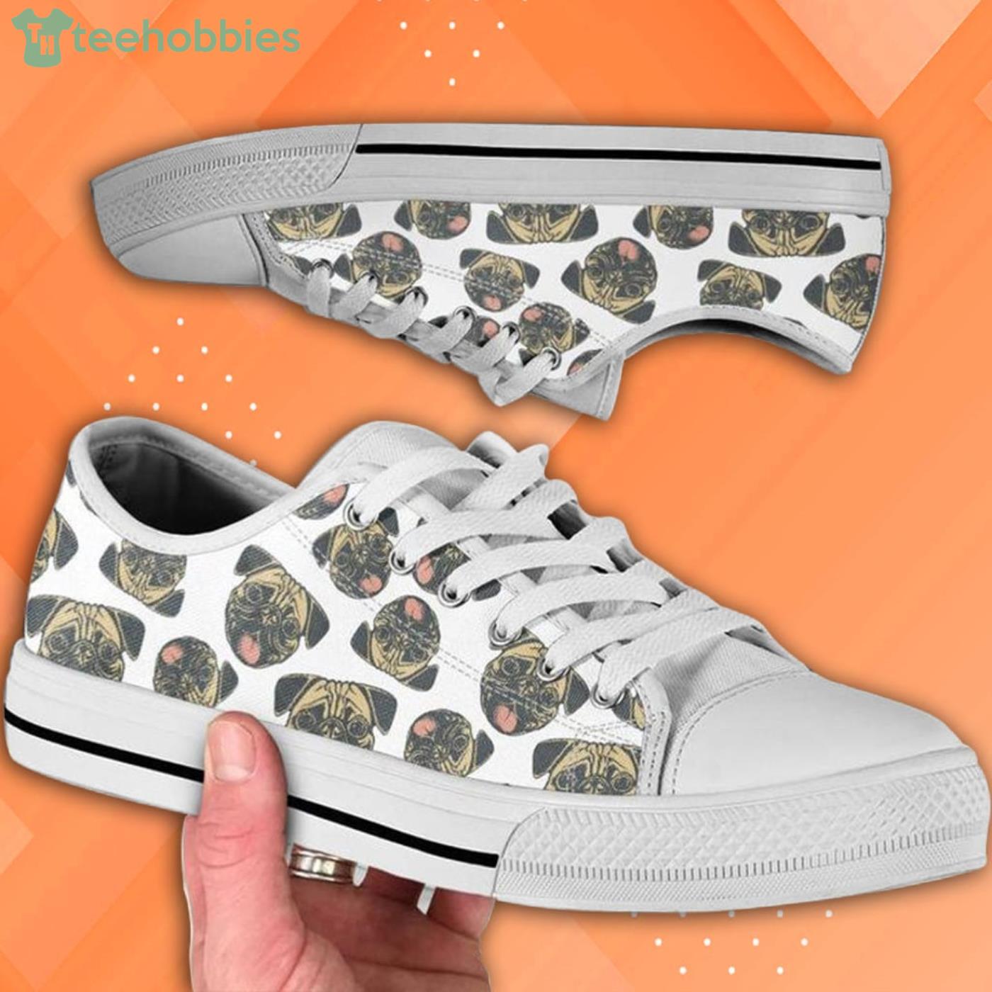 Mens Pug Puppy Pattern Low Top Shoes Product Photo 1