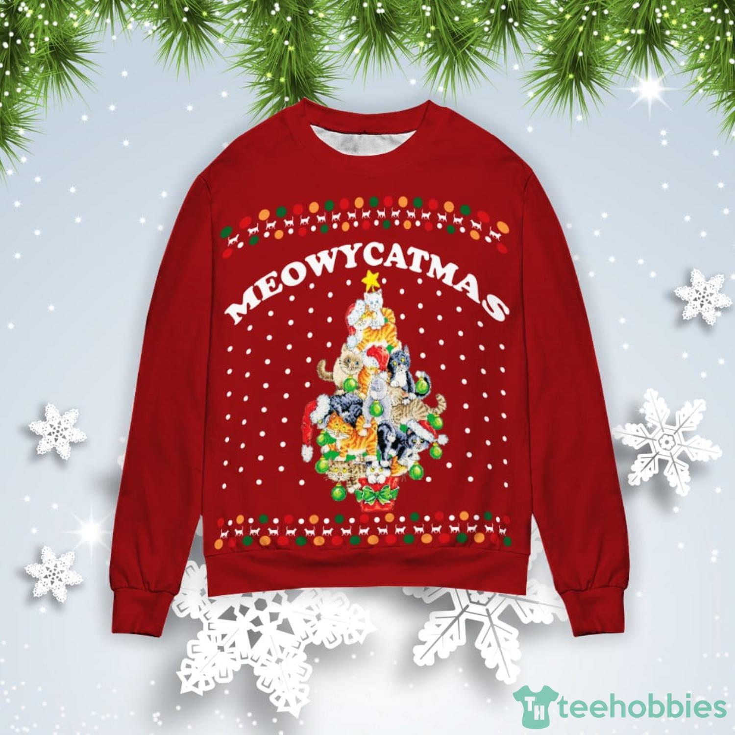 Meowy Catmas Christmas Gift Ugly Christmas Sweater Product Photo 1