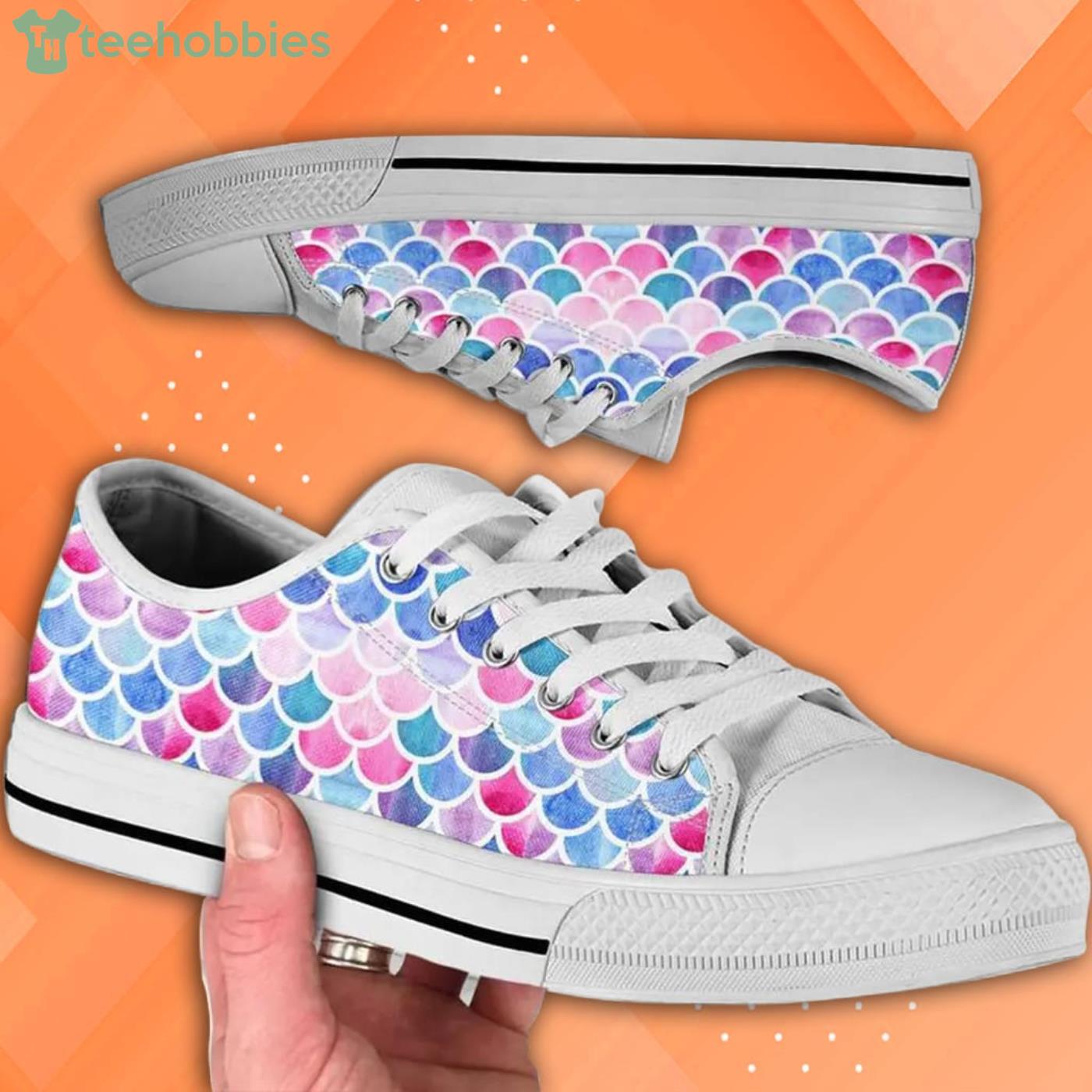 Mermaid Girl Pattern Low Top Shoes Product Photo 1