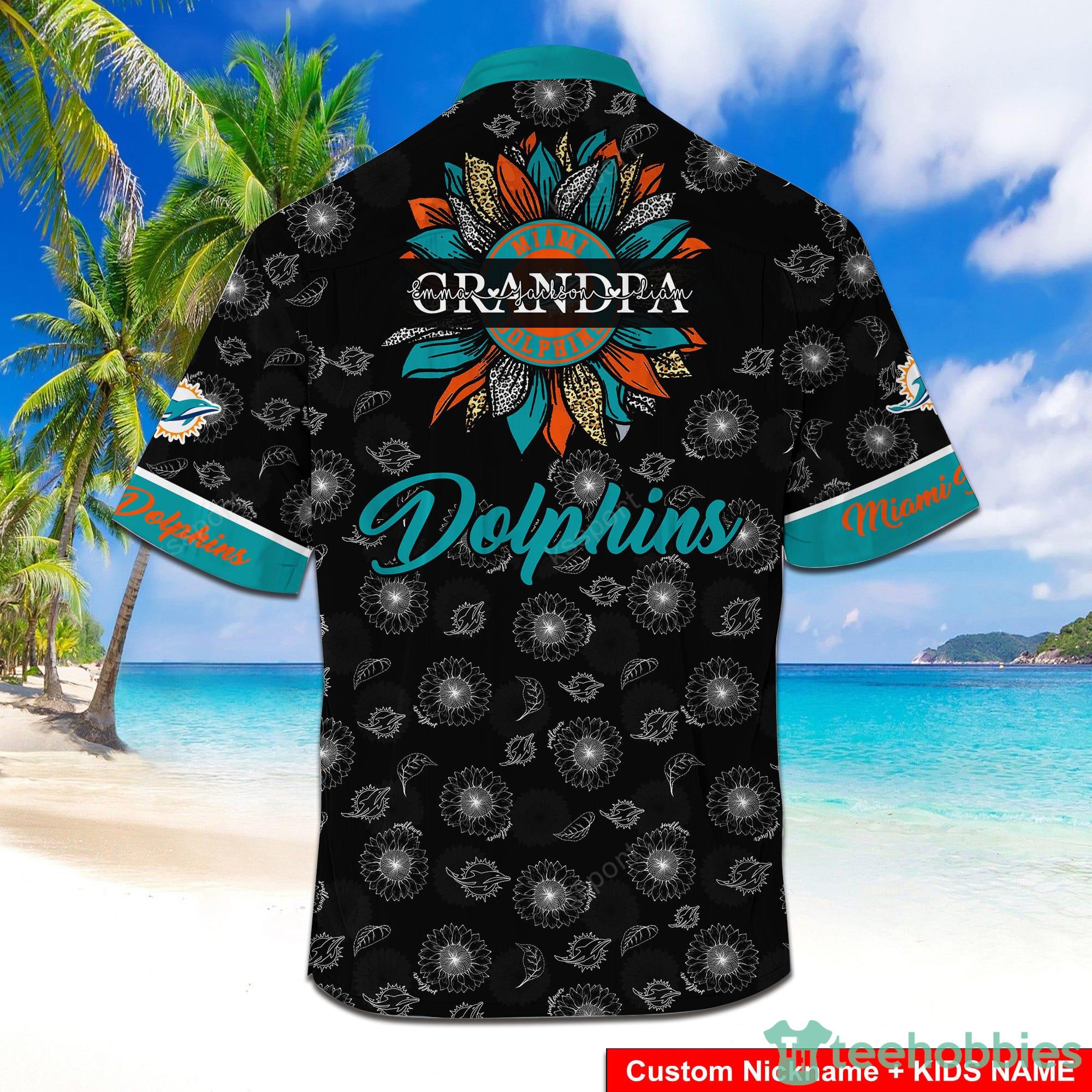 Miami Dolphins NFL Flag US Background Hawaiian Shirt For Men And Women -  YesItCustom