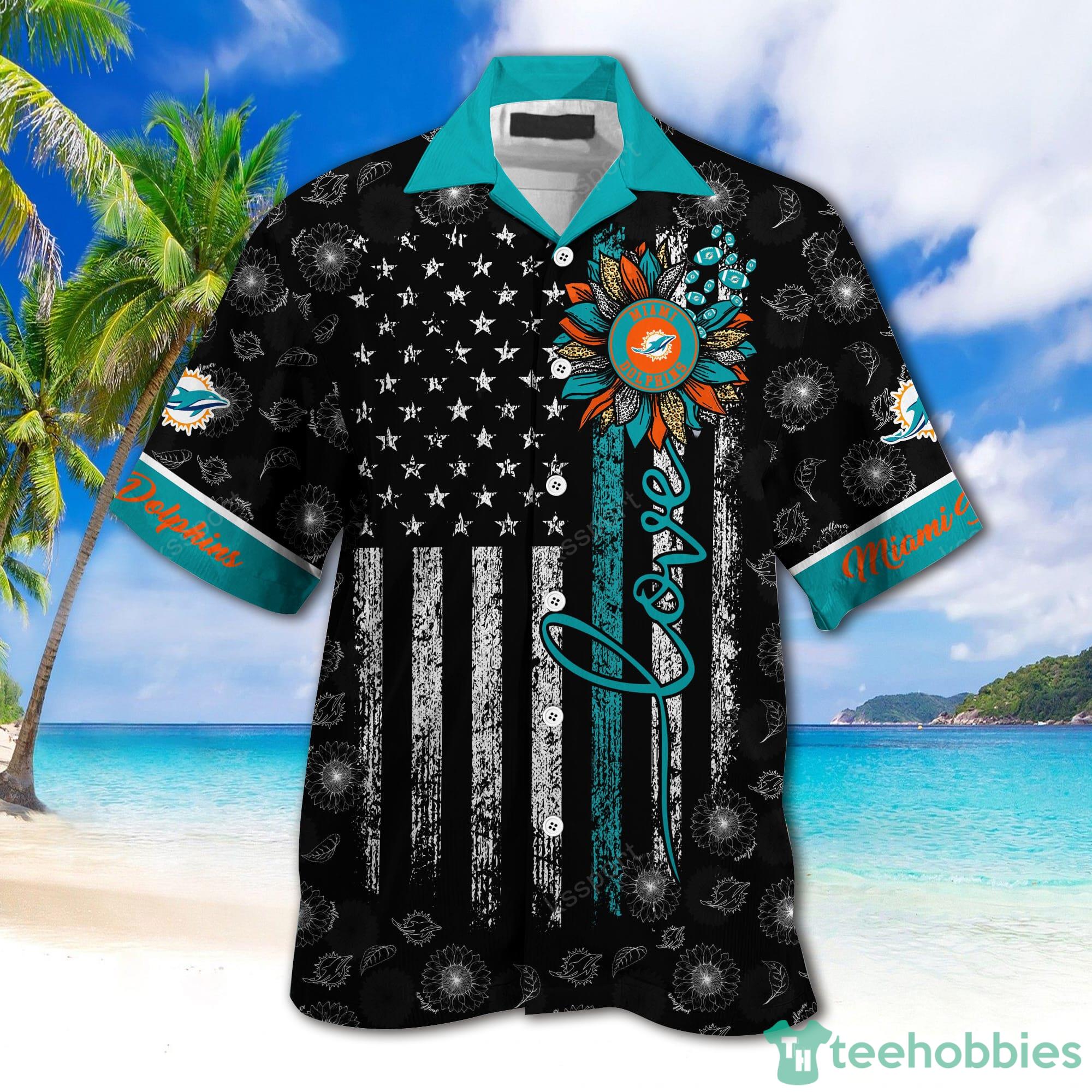 Miami Dolphins NFL Us Flag Hawaiian Shirt Custom Summer Aloha