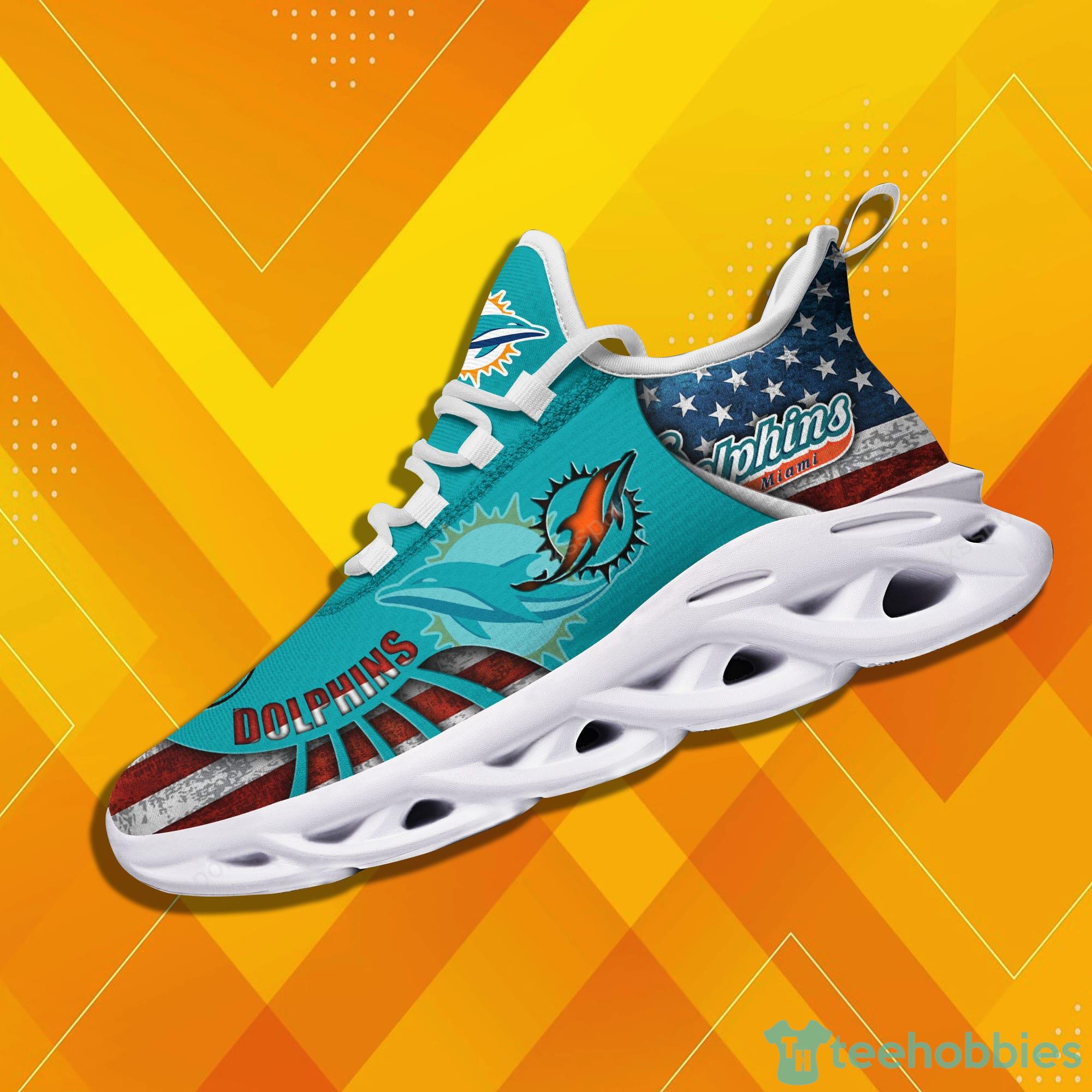 Miami Dolphins NFL Mens Gradient Midsole White Sneakers