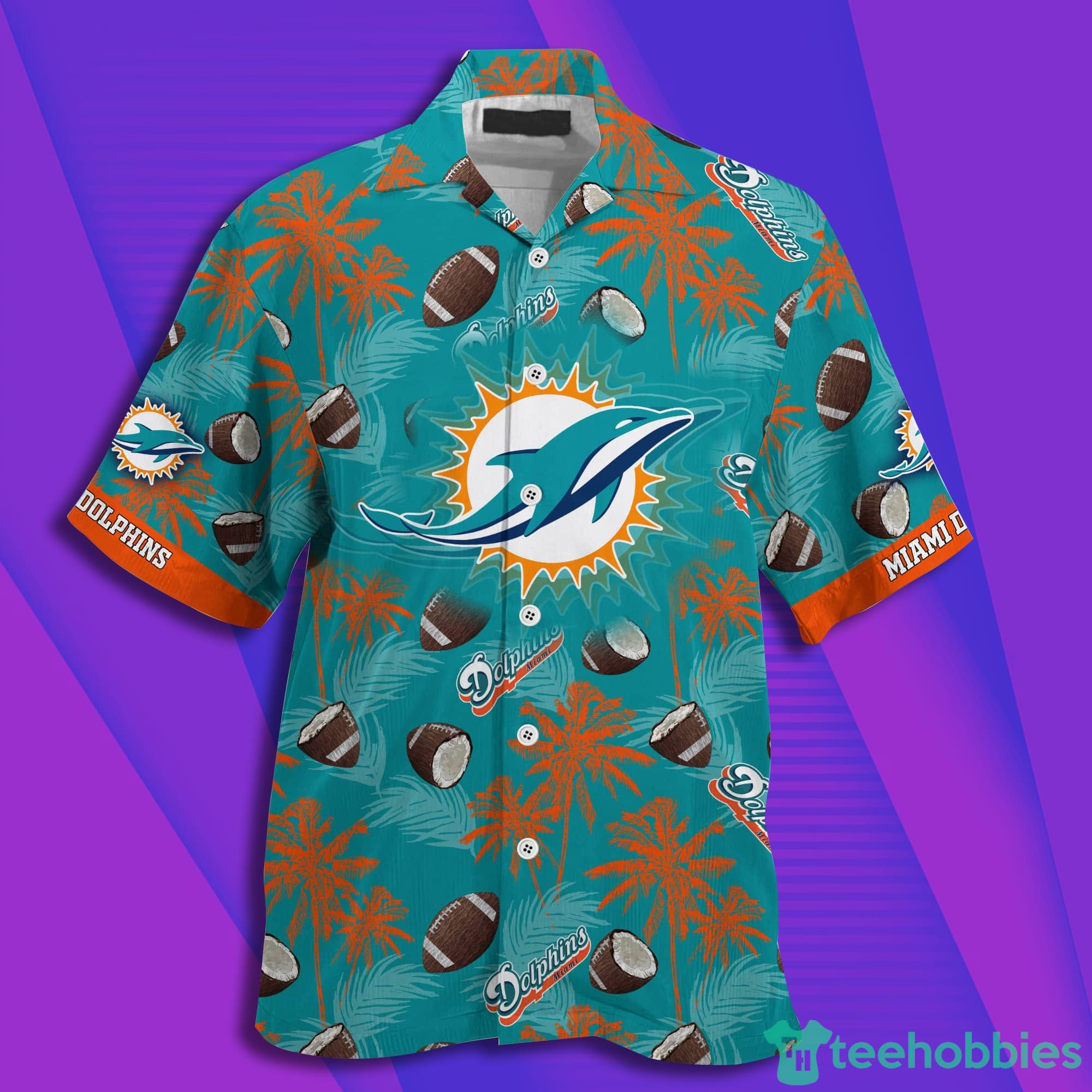 Miami Dolphins Custom Name Palm Trees Island Combo Hawaiian Shirt