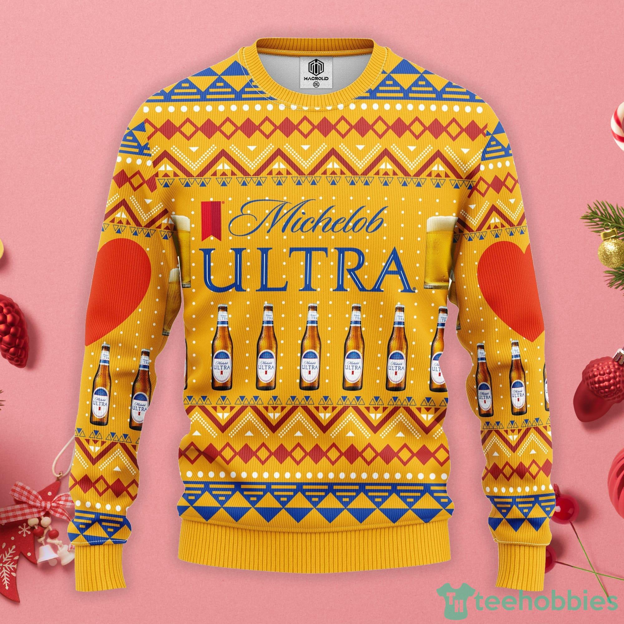 Michelob Ultra Beer Lover 3D Ugly Christmas Sweater Product Photo 1
