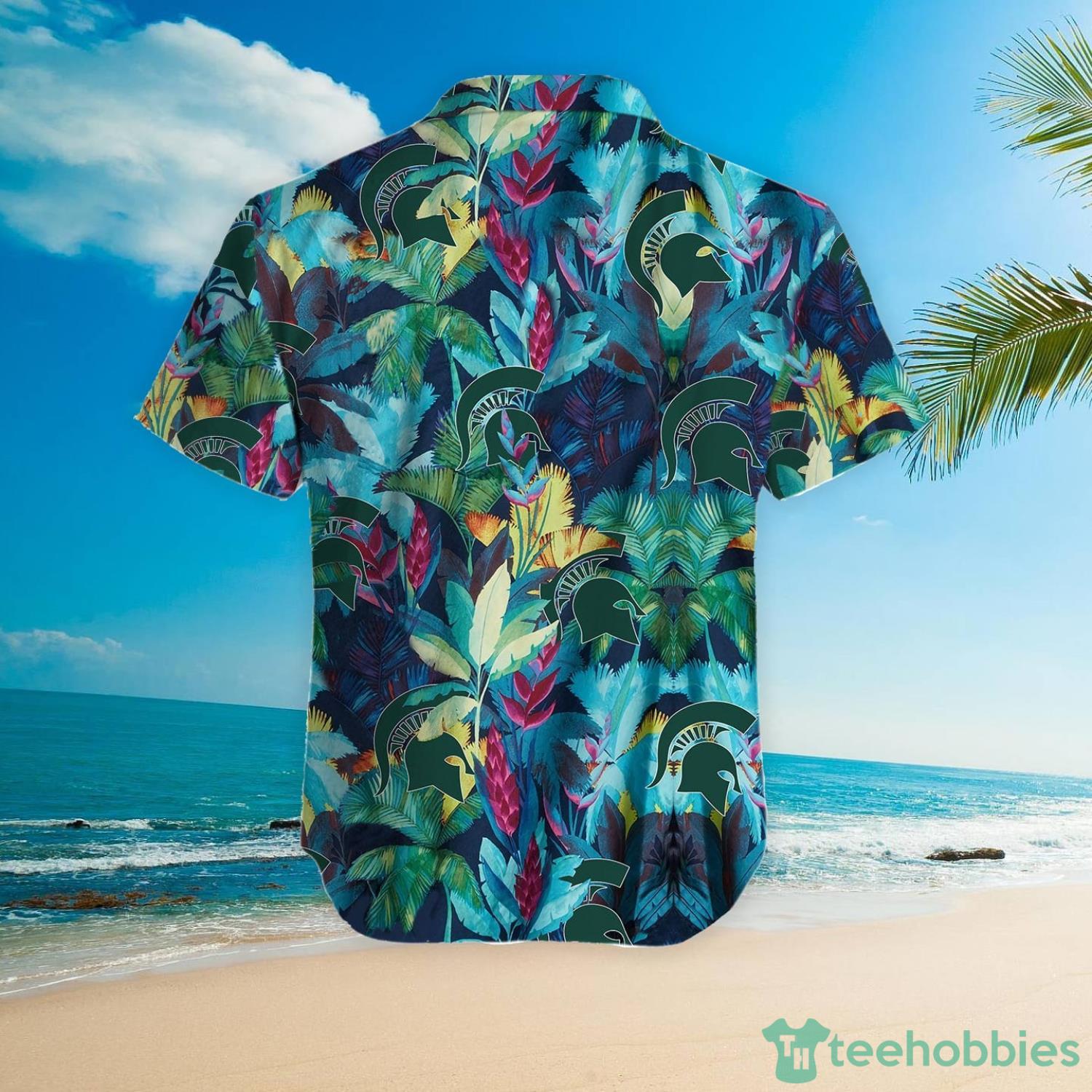 Michigan State Spartans Floral Tropical Hawaiian Shirt Product Photo 5
