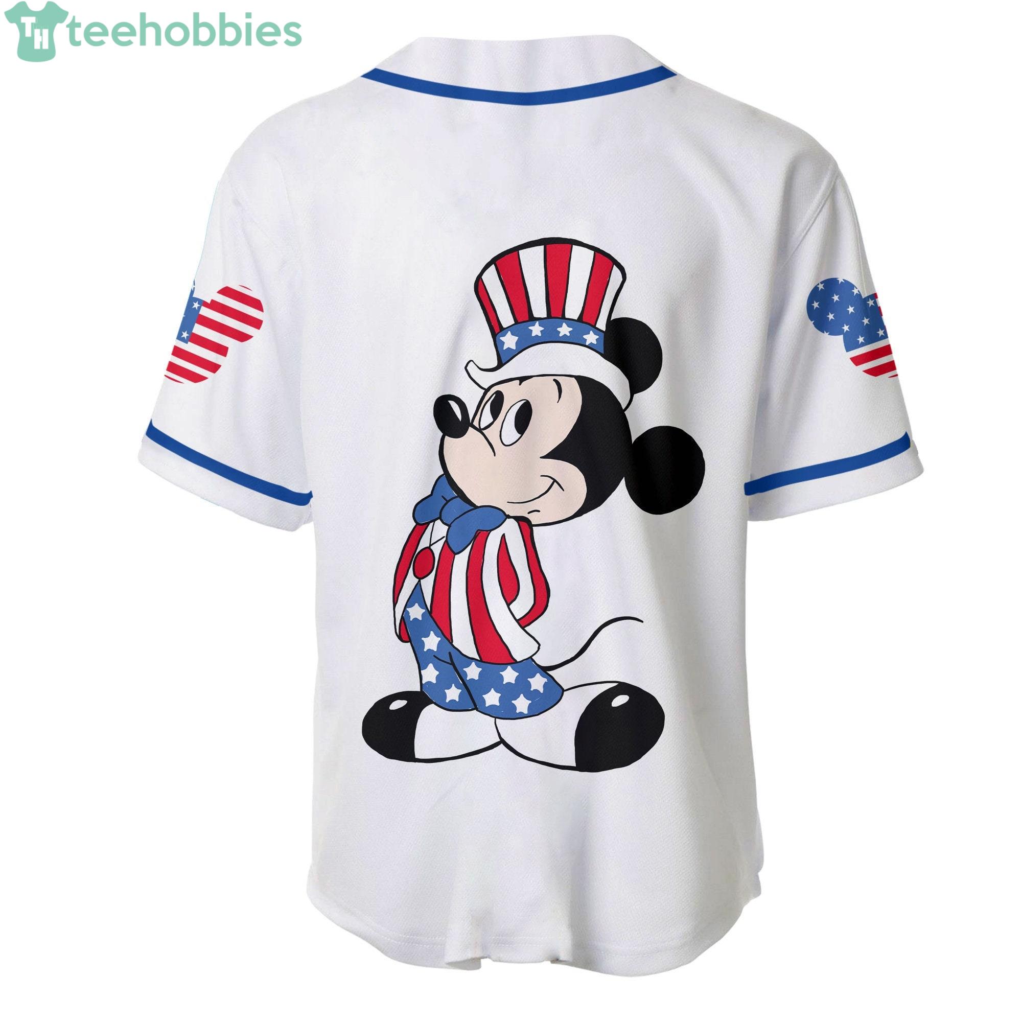 Donald Duck Blue White Disney Cartoon Custom Name Baseball Jersey Shirt