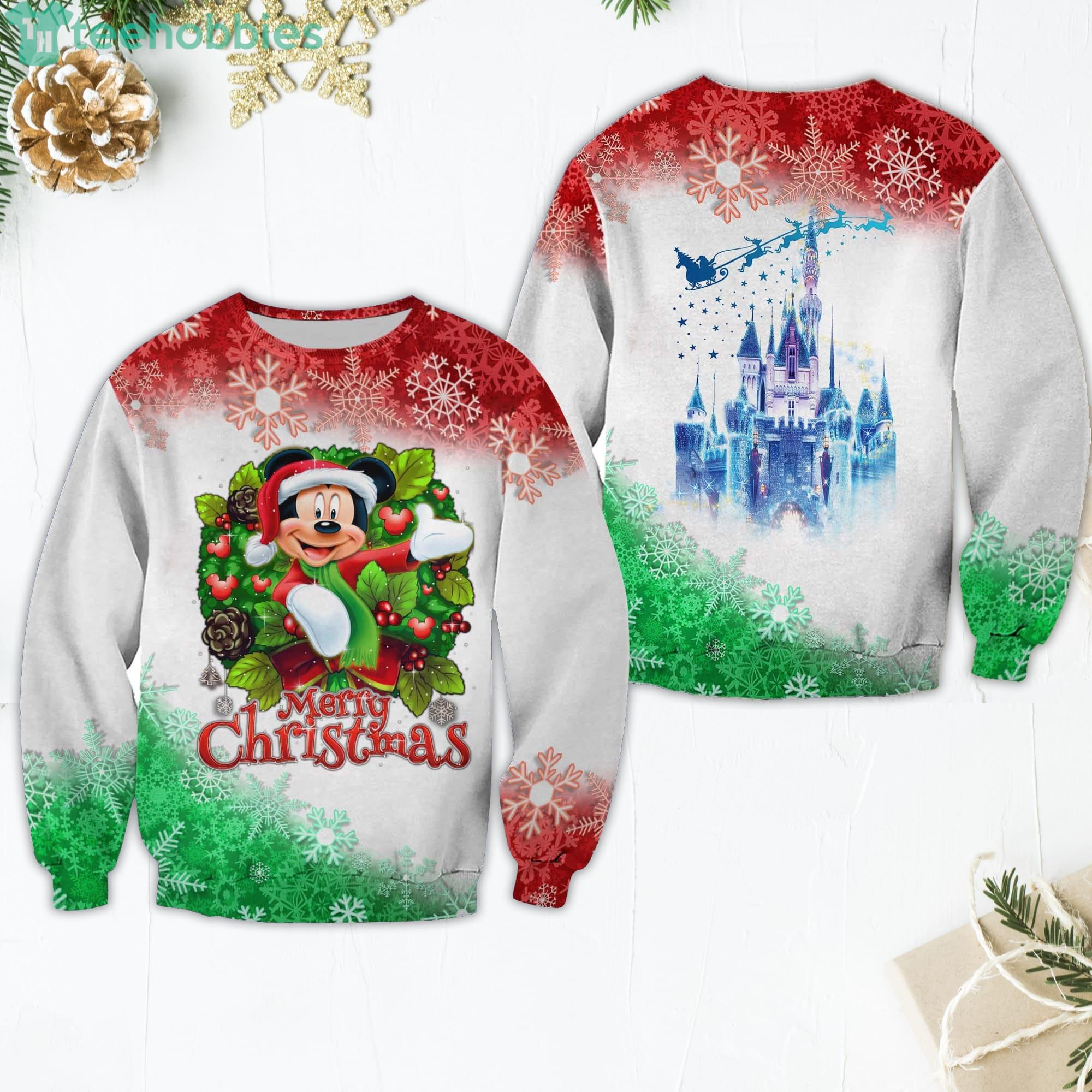 Mickey Mouse Pattern Xmas White 2022 Christmas Disney Cartoon Sweaters Product Photo 1