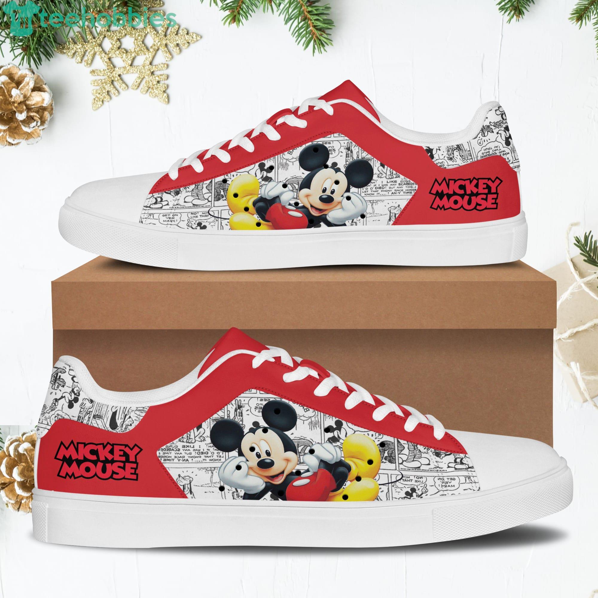 Mickey Mouse Red White Stan Smith Disney Low Top Skate Shoes Product Photo 1