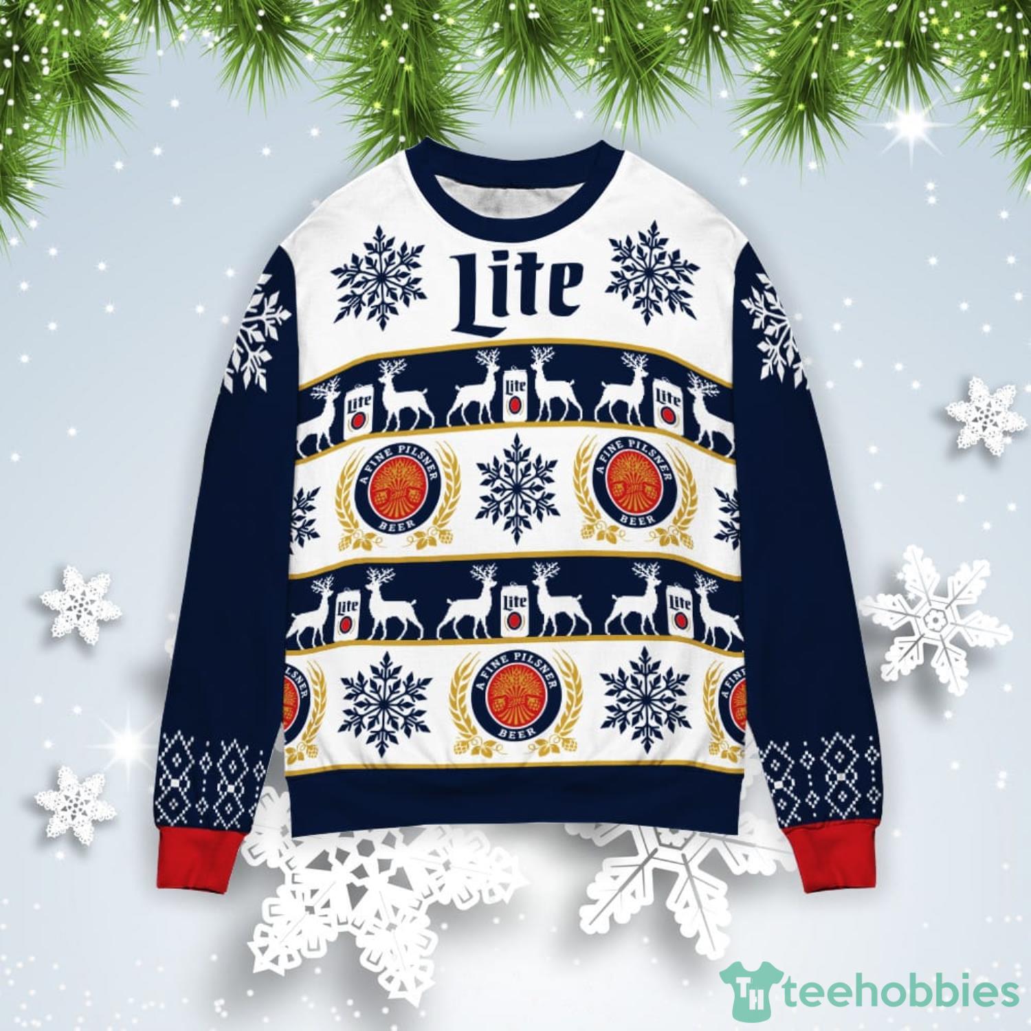 Miller Lite Christmas Gift Ugly Christmas Sweater Product Photo 1