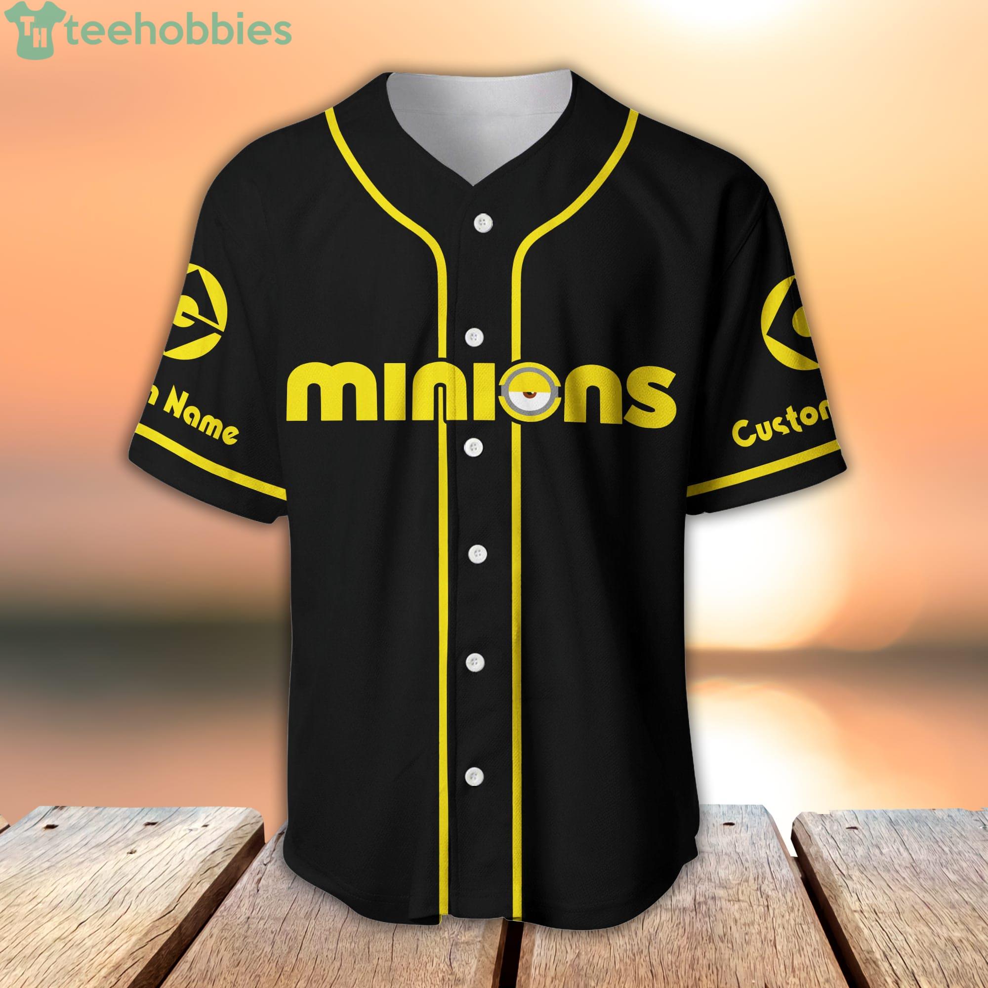 Minions Black Yellow Blue Cartoon Baseball Jersey Shirt