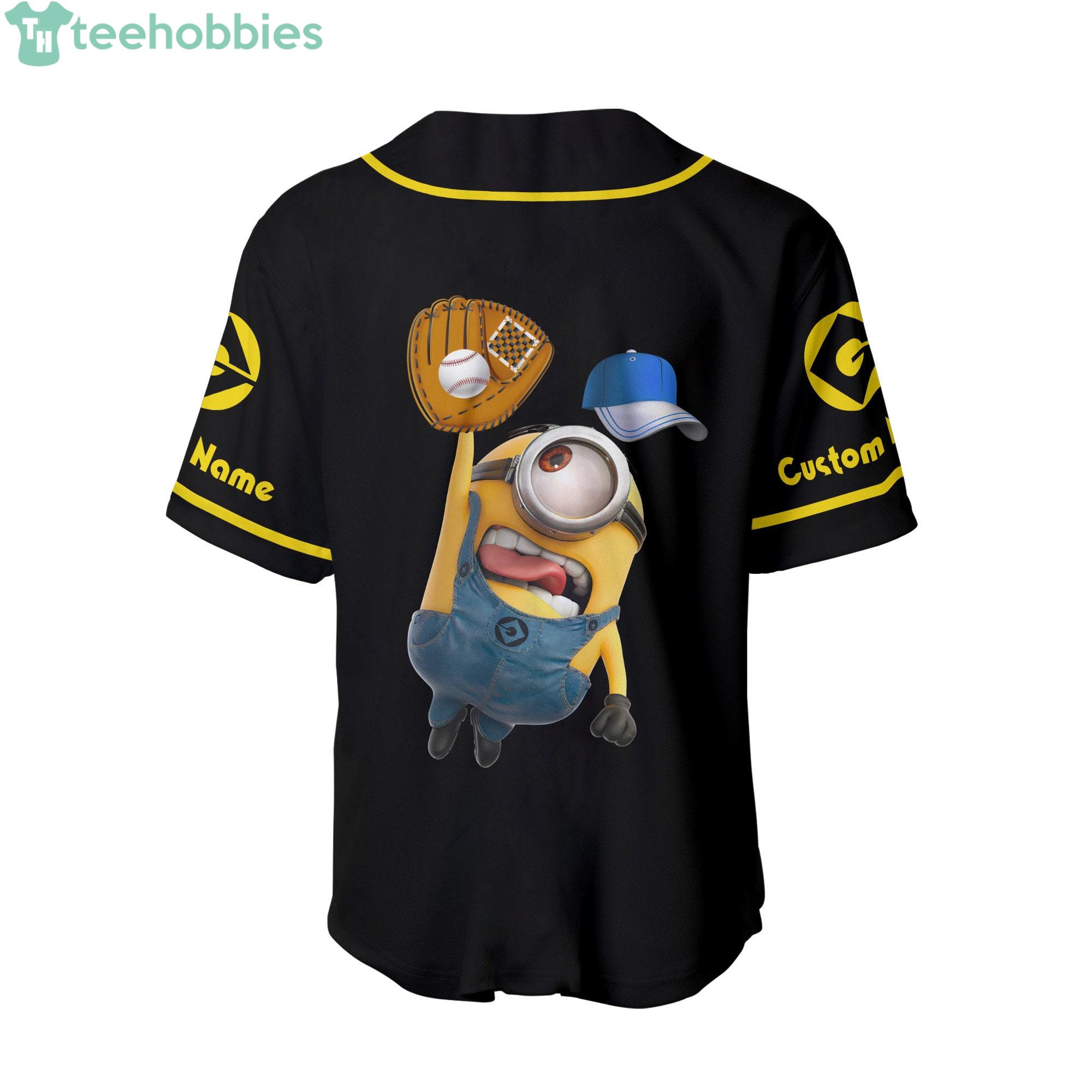 Minions Black Yellow Blue Cartoon Baseball Jersey Shirt