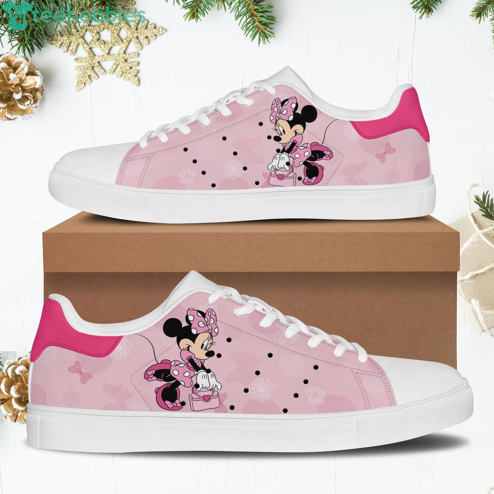 Minnie Mouse Pink White Stan Smith Disney Carrtoon Low Top Skate Shoes Product Photo 1