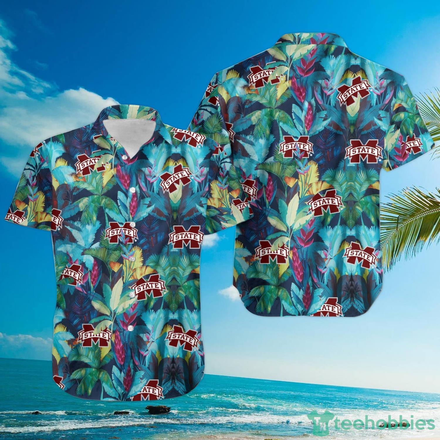 Mississippi State Bulldogs Floral Tropical Hawaiian Shirt Product Photo 3