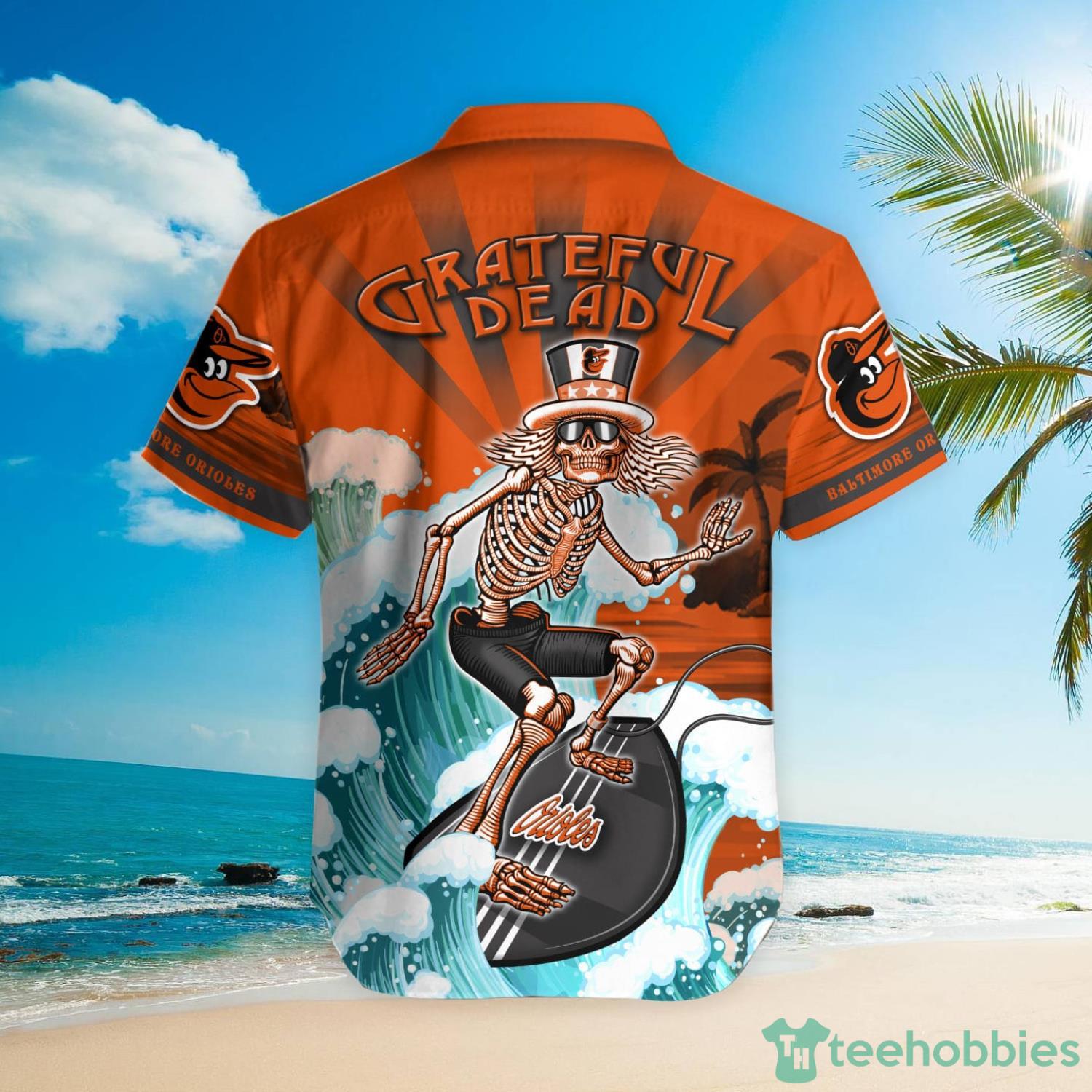 MLB BaltIron Maidenore Orioles Grateful Dead Hawaiian Shirt Product Photo 3