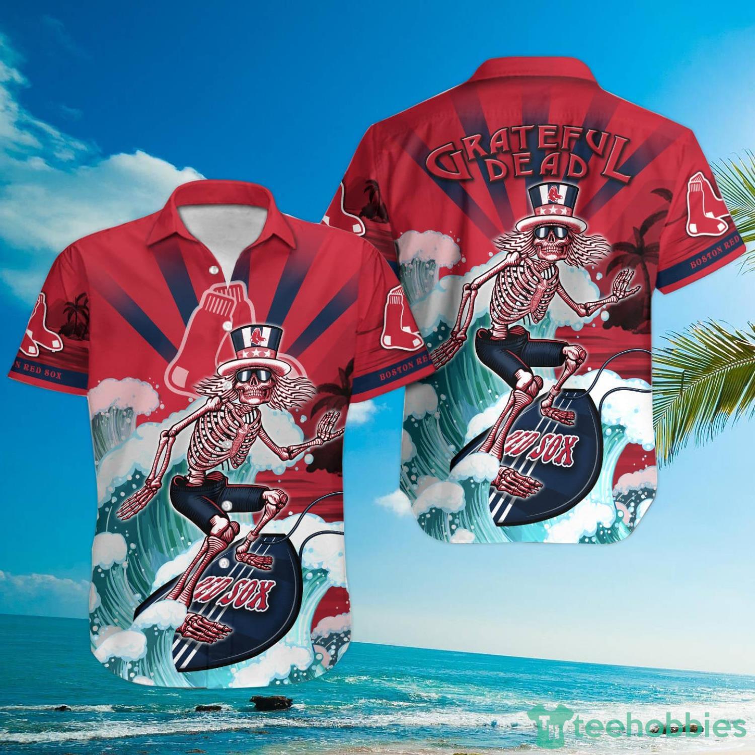 MLB Boston Red Sox Grateful Dead Hawaiian Shirt Product Photo 1