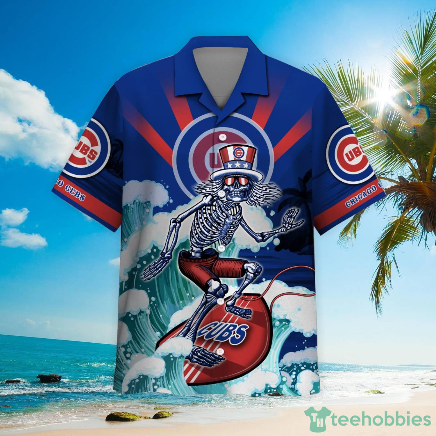 MLB Chicago Cubs Grateful Dead Hawaiian Shirt Product Photo 2