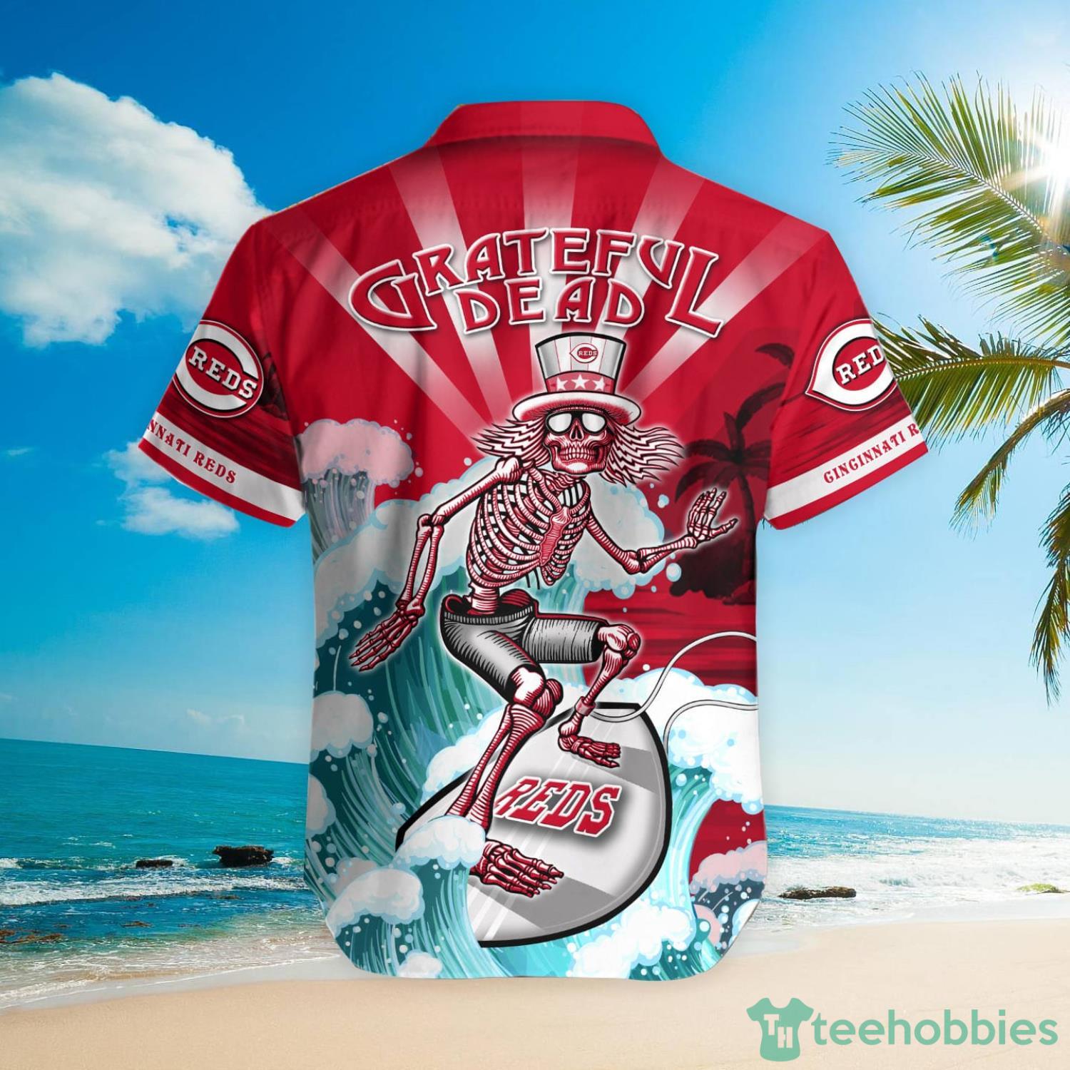 MLB Cincinnati Reds Grateful Dead Hawaiian Shirt Product Photo 3