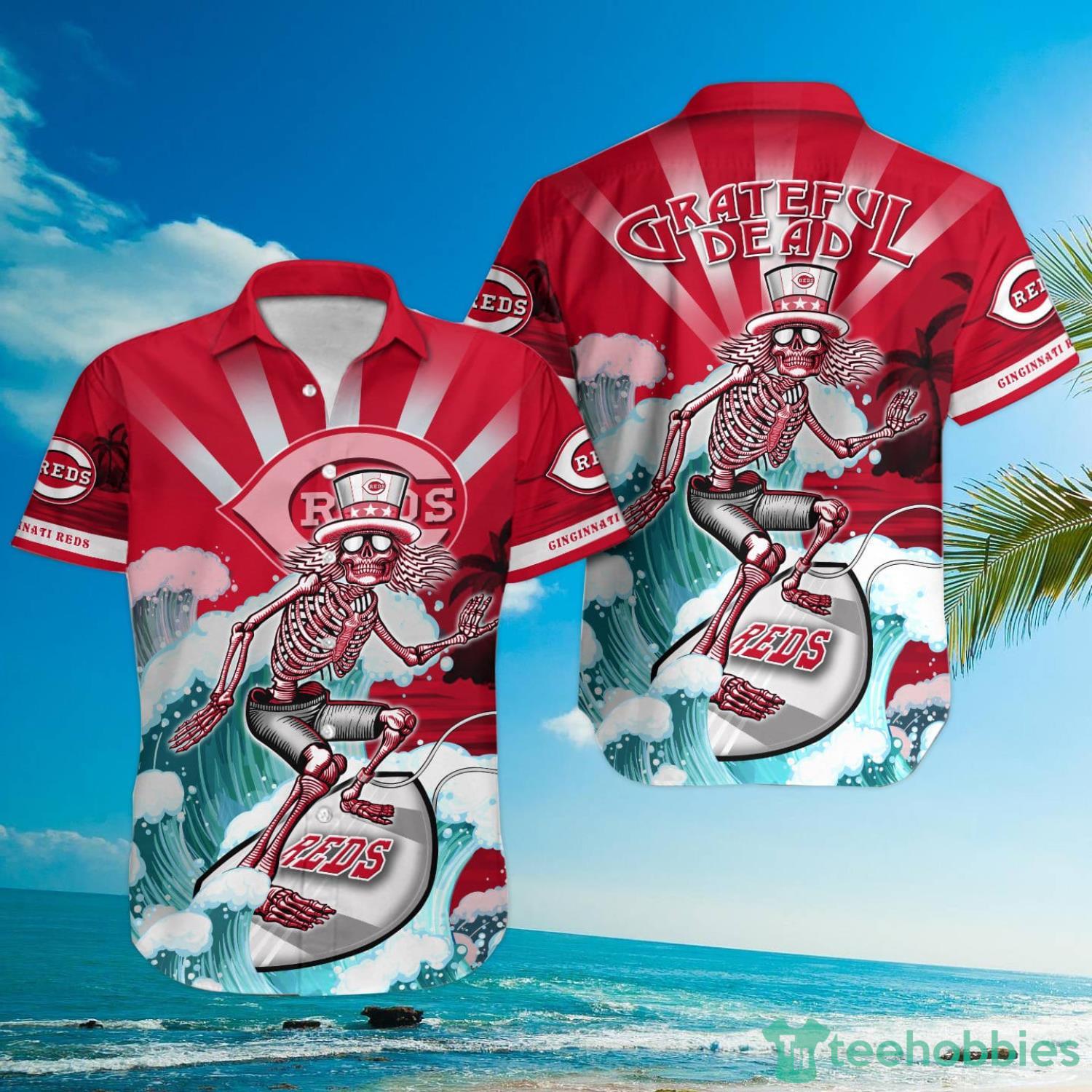 MLB Cincinnati Reds Grateful Dead Hawaiian Shirt Product Photo 1