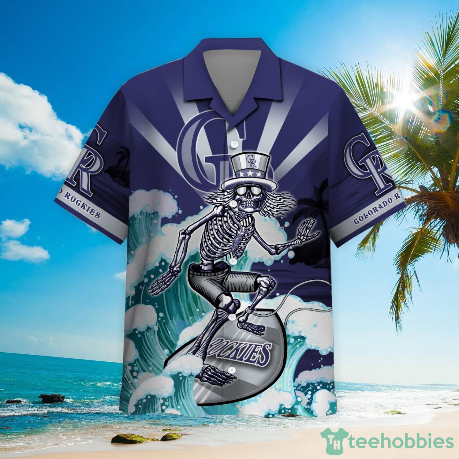 MLB Colorado Rockies Grateful Dead Hawaiian Shirt Product Photo 2