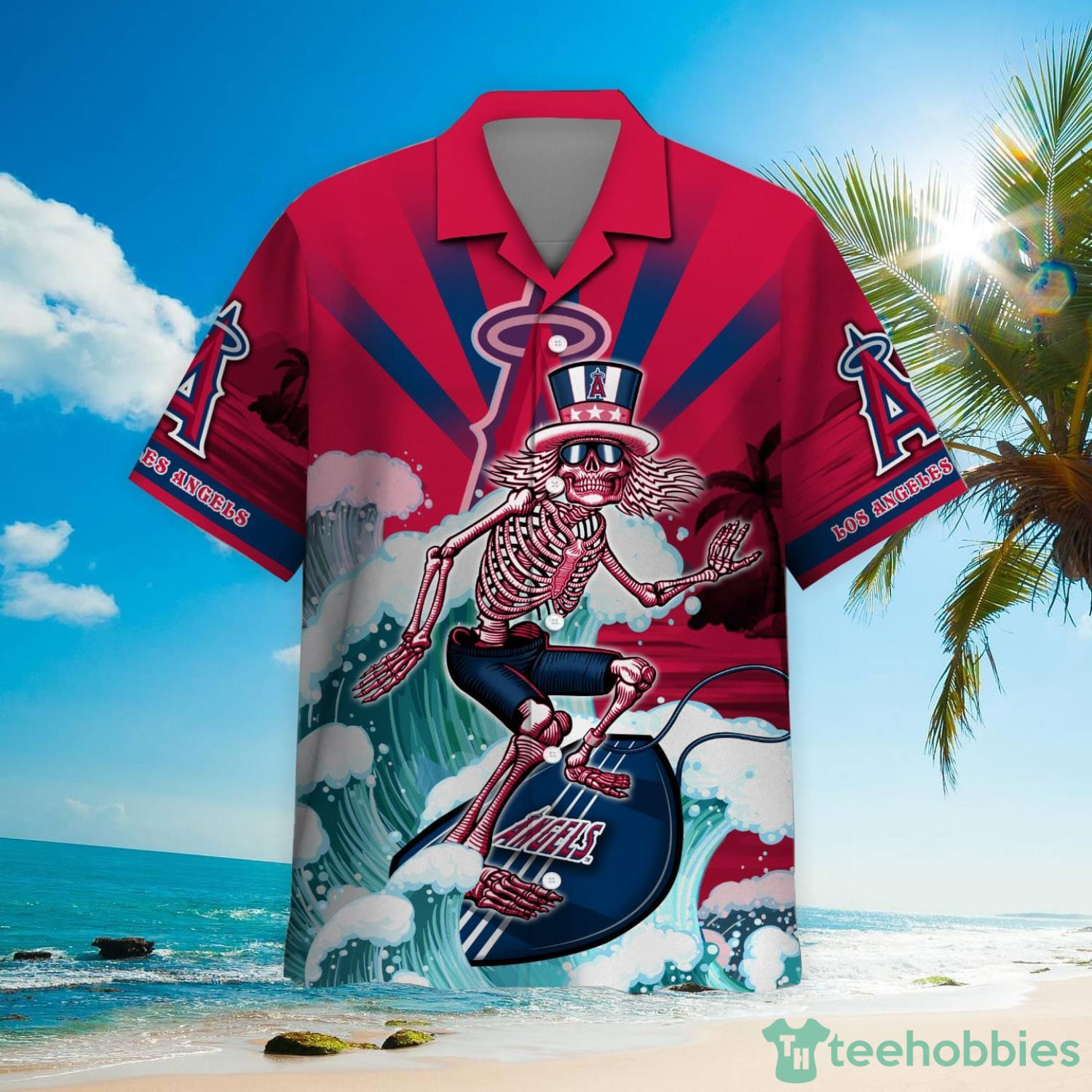 MLB Los Angeles Angels Grateful Dead Hawaiian Shirt Product Photo 2
