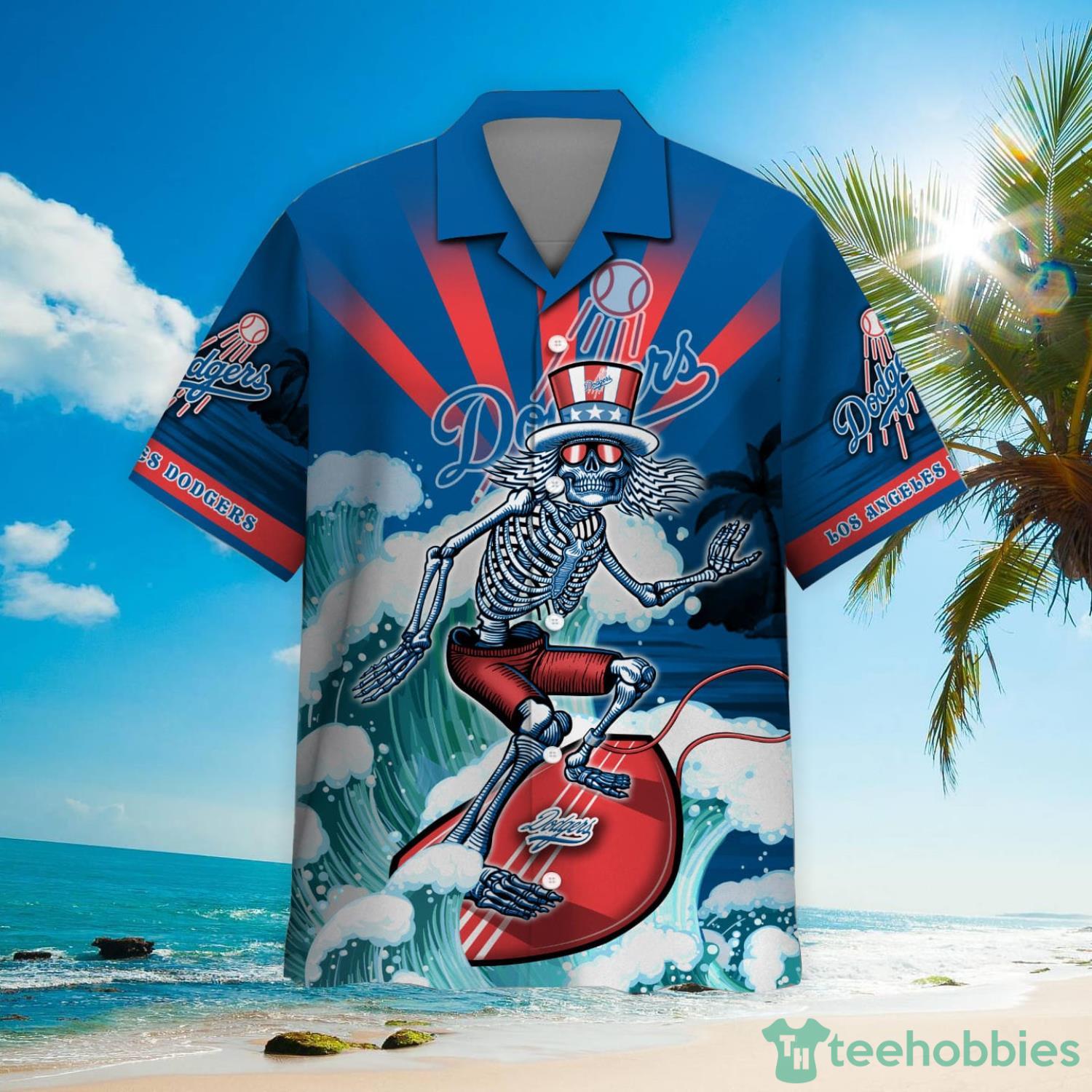 MLB Los Angeles Dodgers Grateful Dead Hawaiian Shirt Product Photo 2