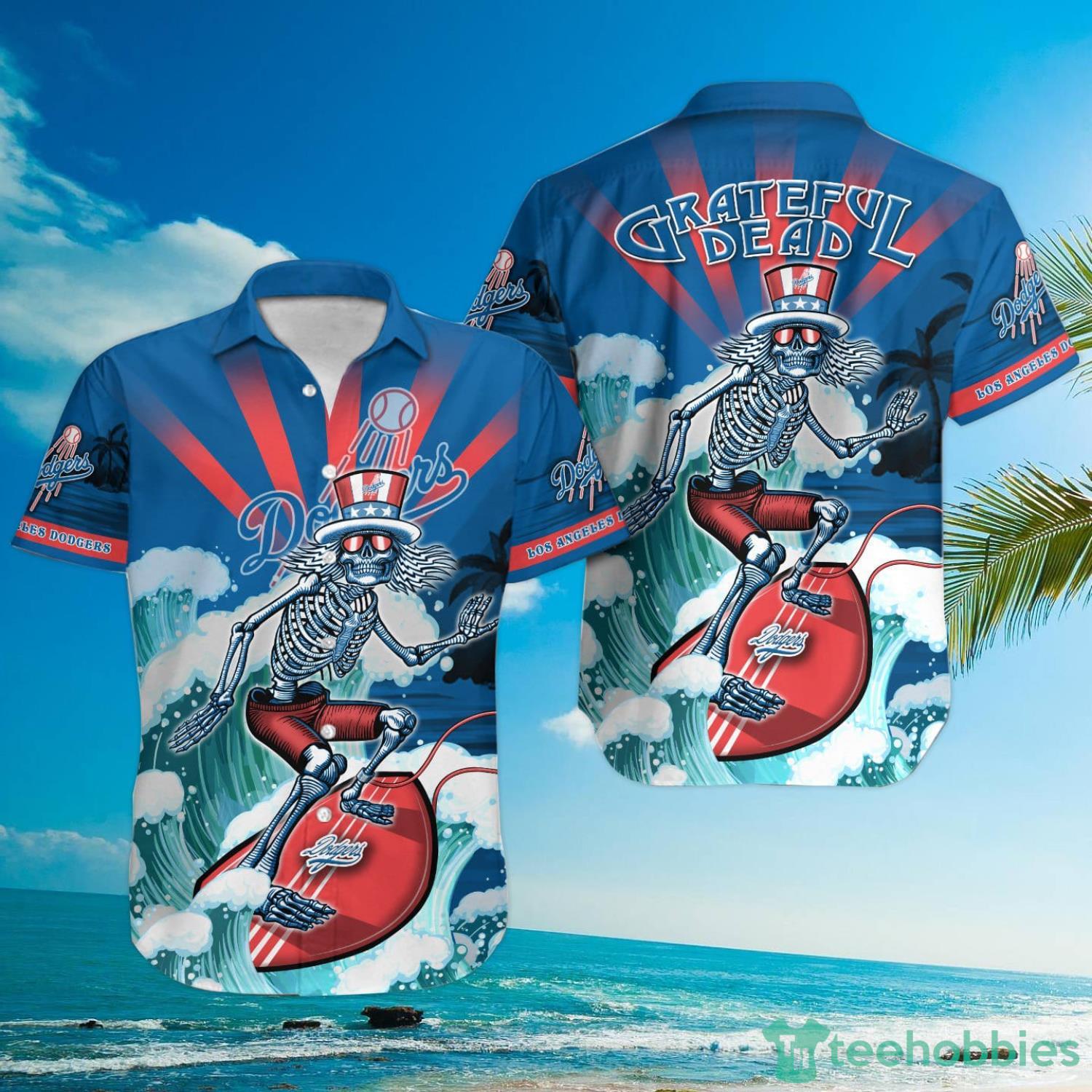 MLB Los Angeles Dodgers Grateful Dead Hawaiian Shirt Product Photo 1