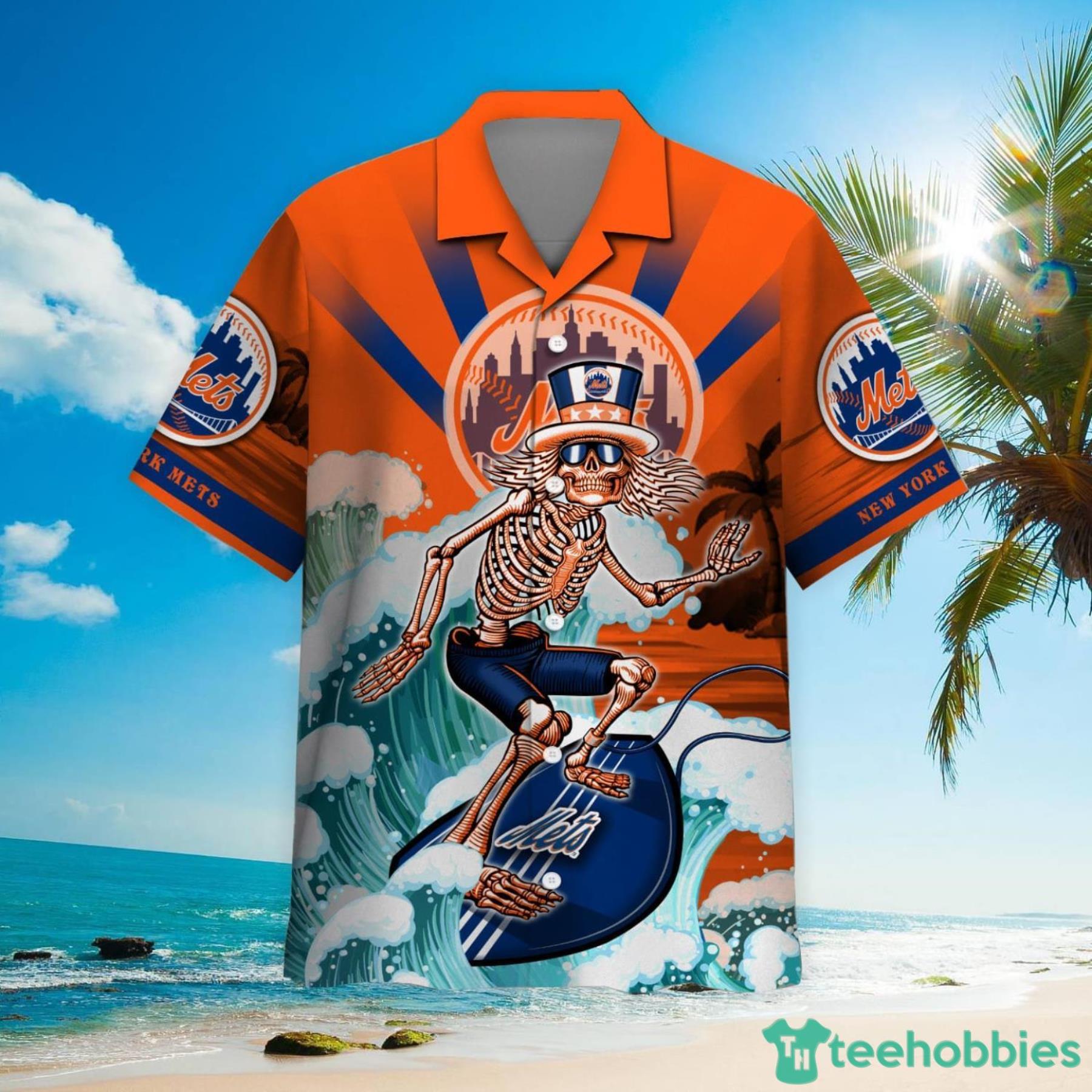 MLB New York Mets Grateful Dead Hawaiian Shirt Product Photo 2