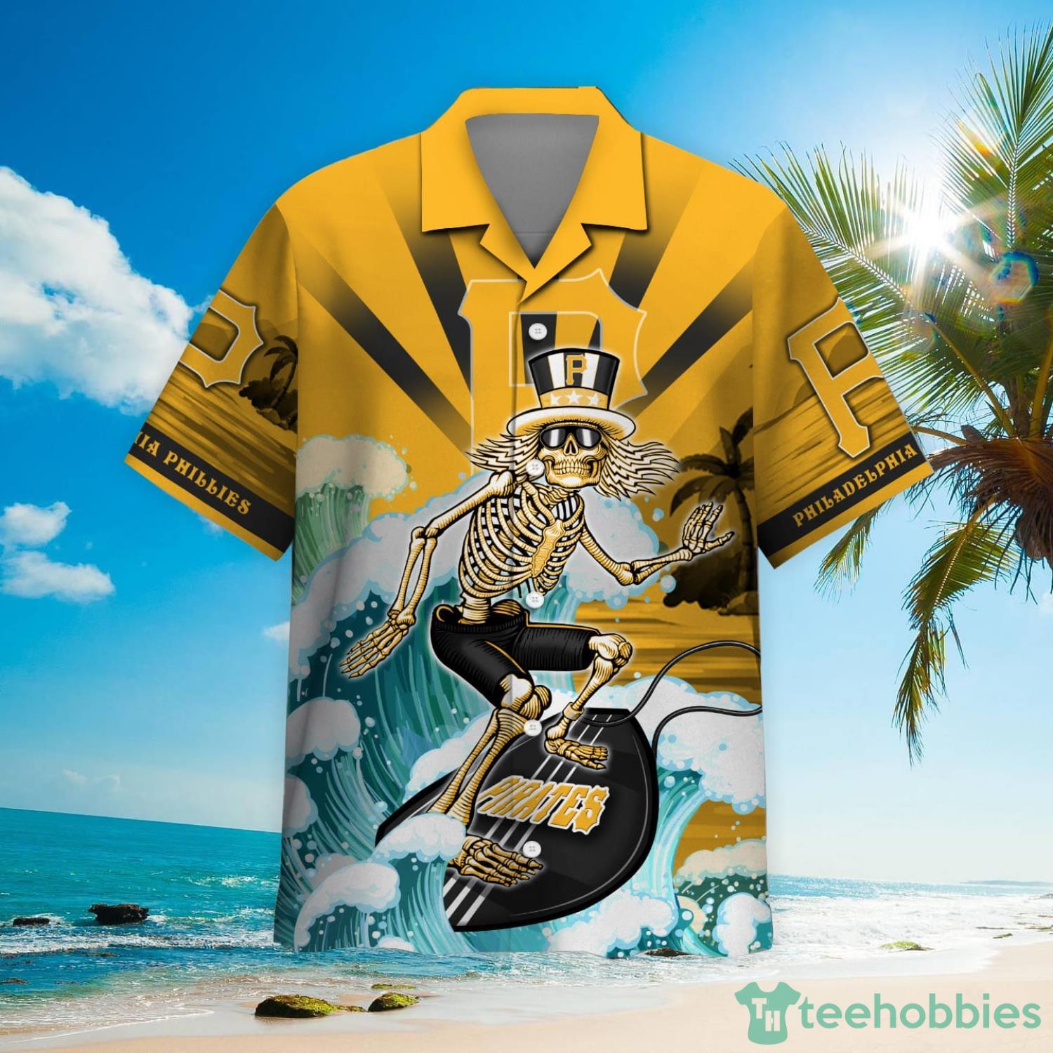 MLB Pittsburgh Pirates Grateful Dead Hawaiian Shirt Product Photo 2