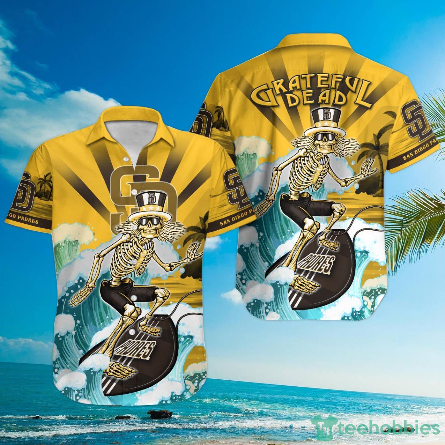 MLB San Diego Padres Grateful Dead Hawaiian Shirt Product Photo 1