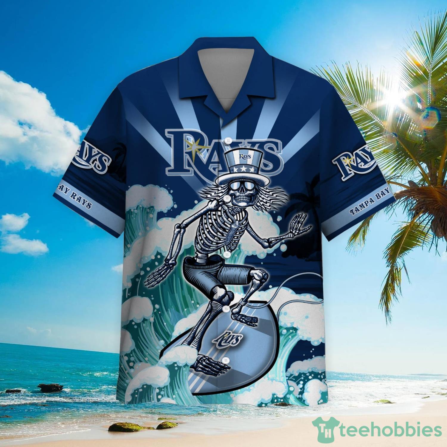 MLB Tampa Bay Rays Grateful Dead Hawaiian Shirt Product Photo 2