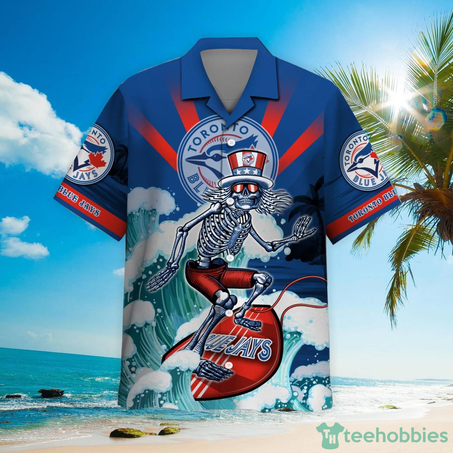 MLB Toronto Blue Jays Grateful Dead Hawaiian Shirt Product Photo 2