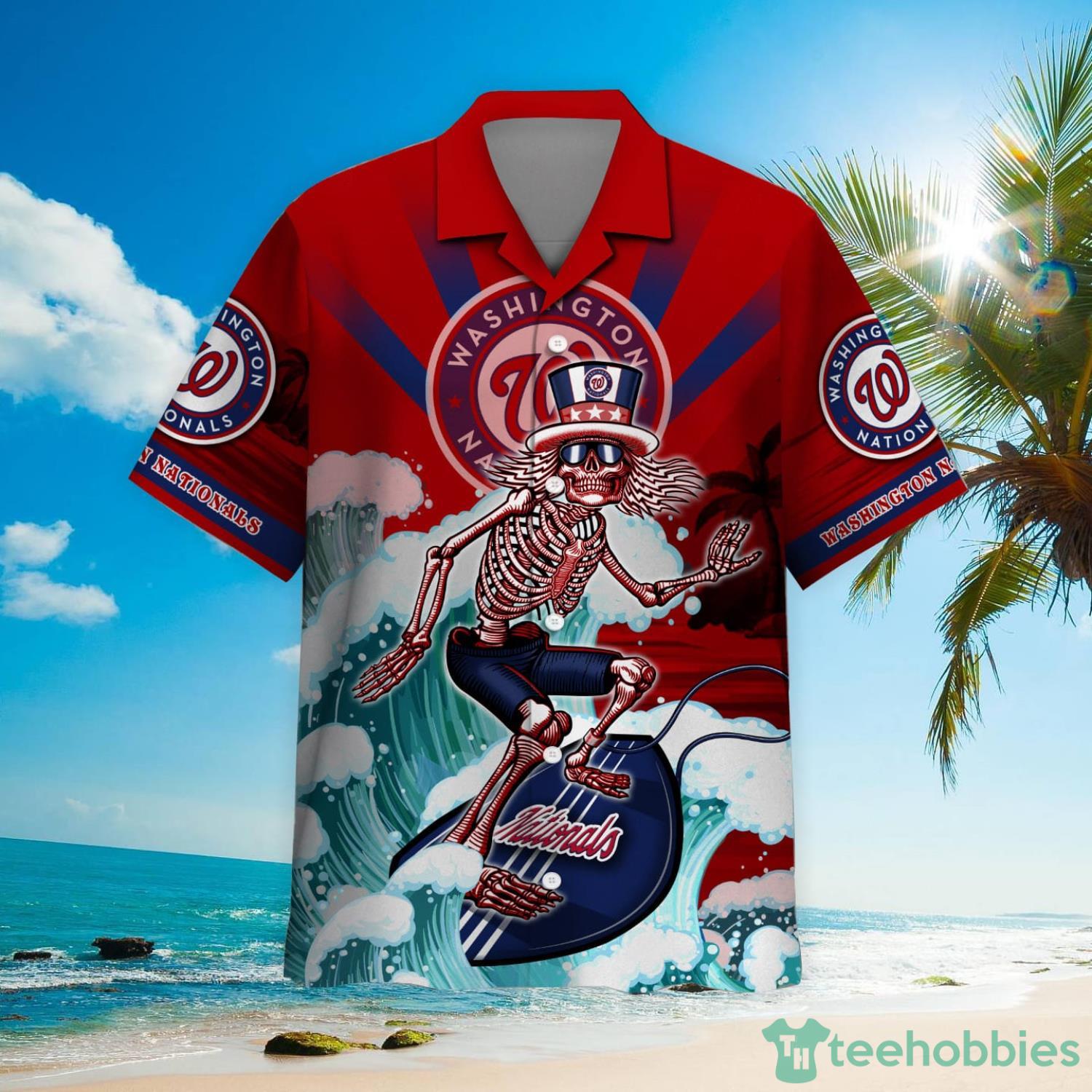 MLB Washington Nationals Grateful Dead Hawaiian Shirt Product Photo 2