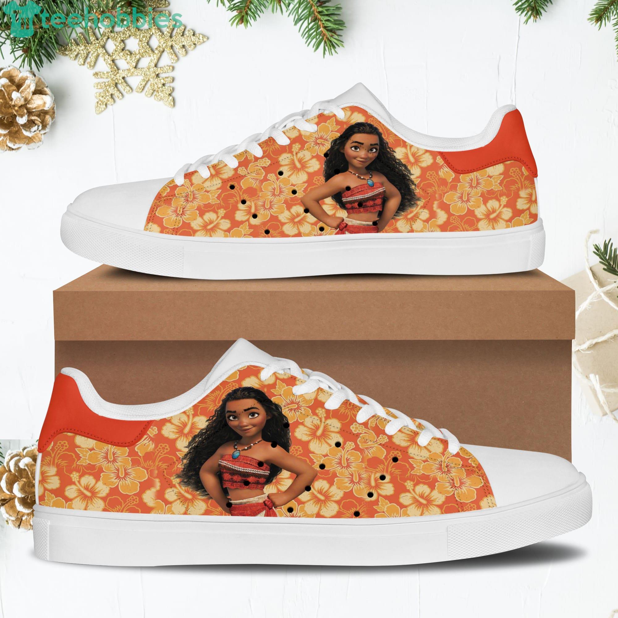 Moana Princess Orange White Stan Smith Disney Carrtoon Low Top Skate Shoes Product Photo 1