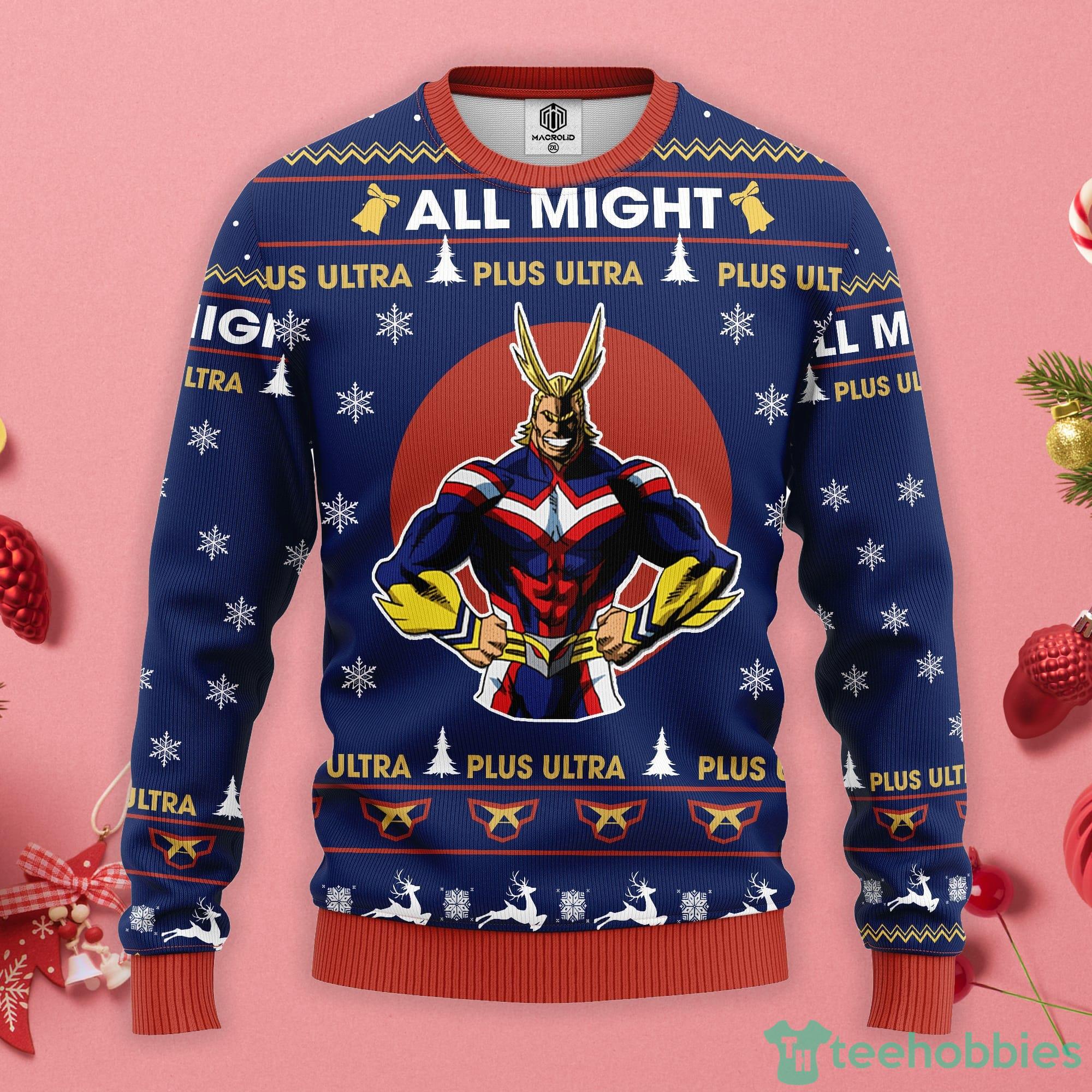 My Hero Academia All Might Plus Ultra Christmas Gift Ugly Christmas Sweater My Hero Academia All Might Plus Ultra Christmas Gift Ugly Christmas Sweater Product Photo 1