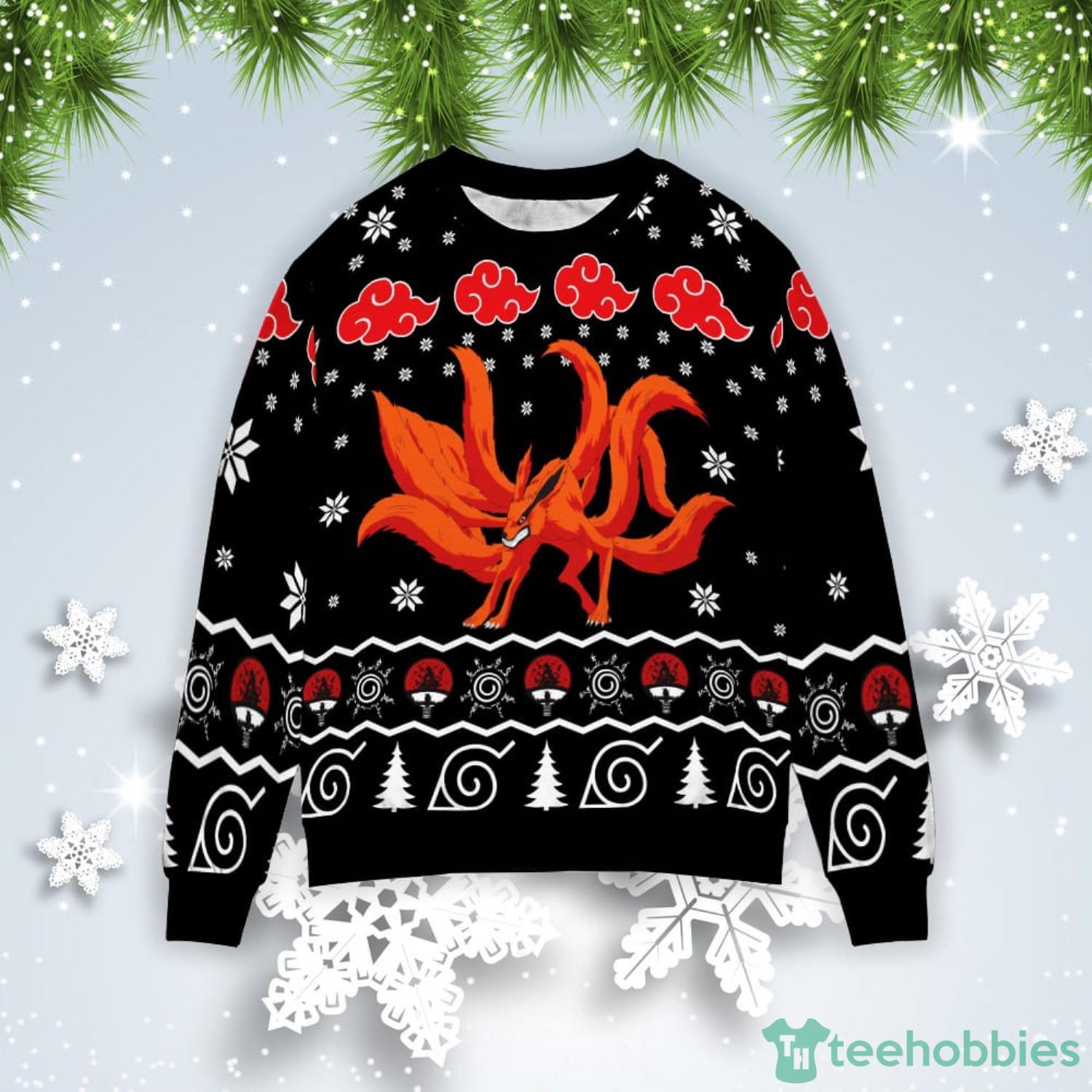 Naruto Kurama Nine Tails Christmas Gift Ugly Christmas Sweater Product Photo 1