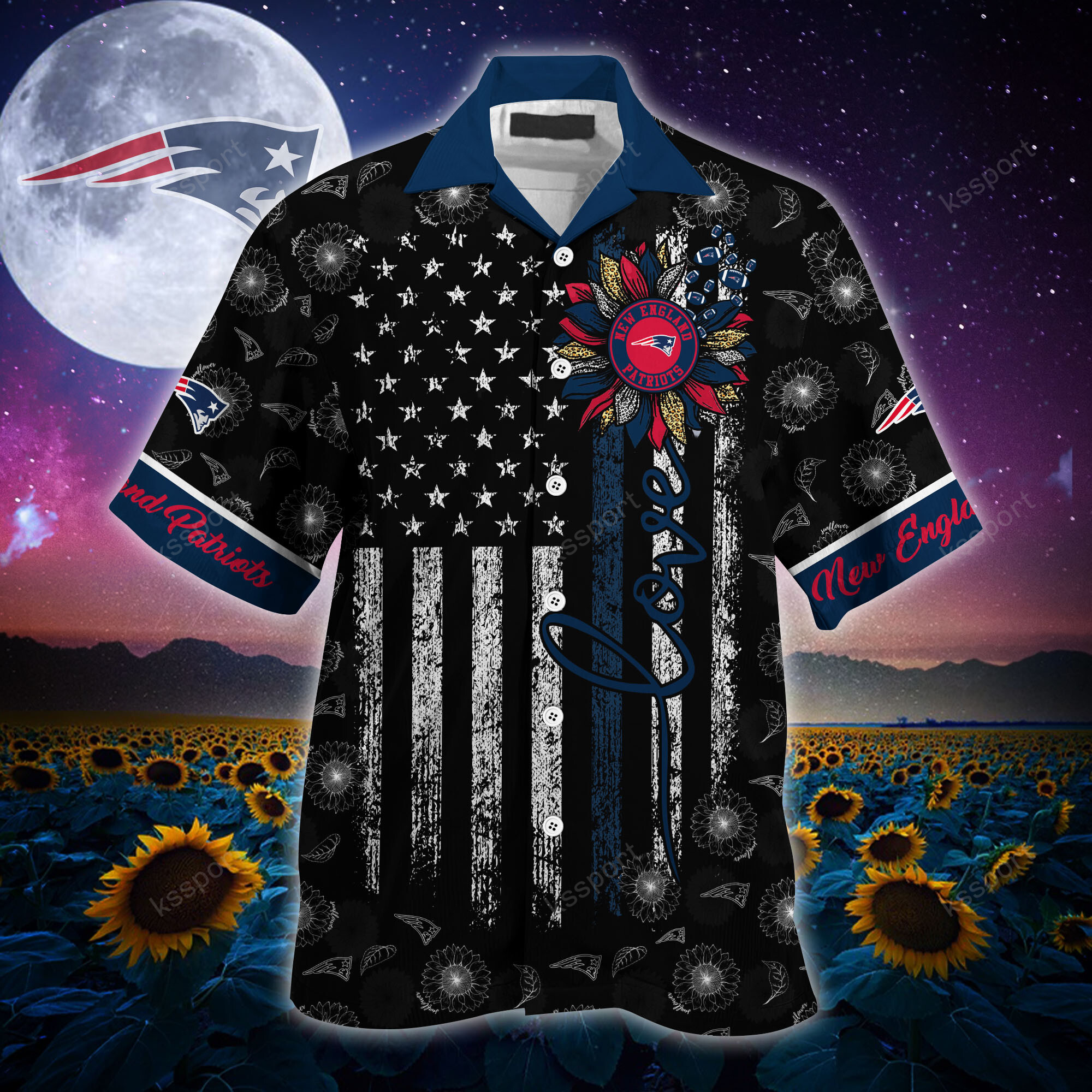 New England Patriots 3D Hawaiian Shirt, Custom prints store