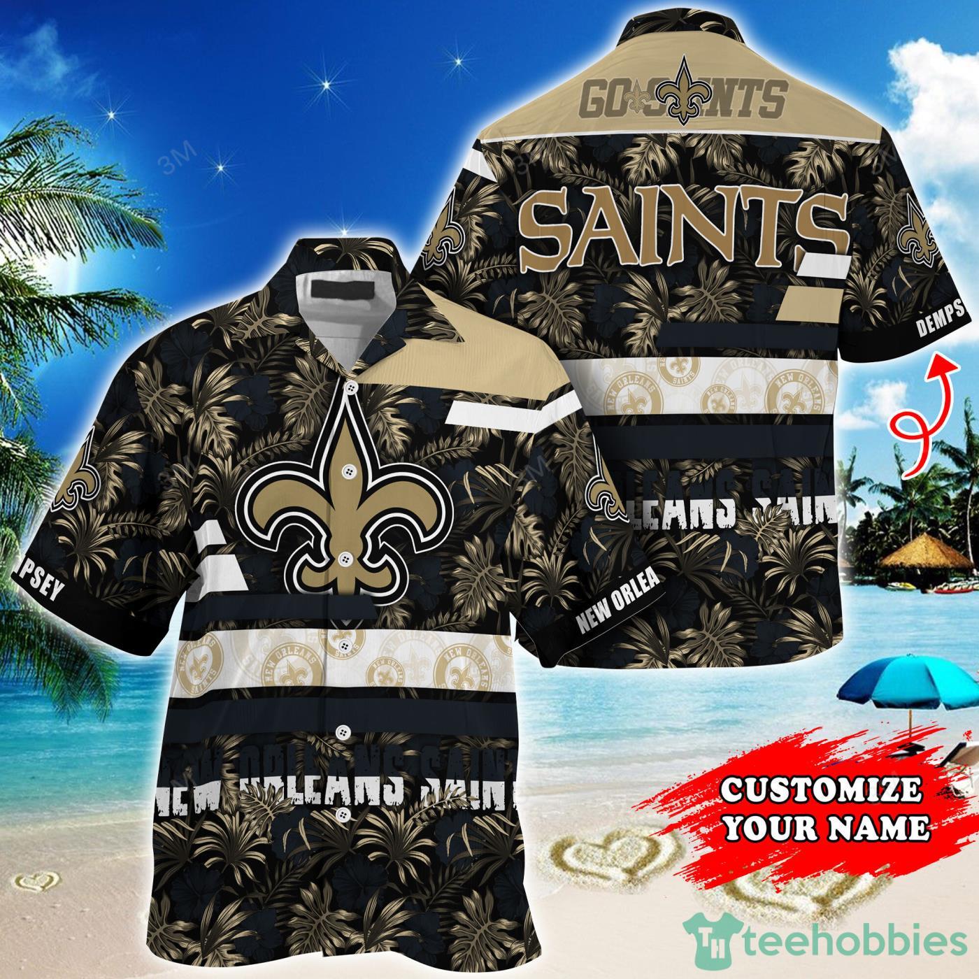 New Orleans Saints NflHabicus And Tropical Leaves Pattern Special