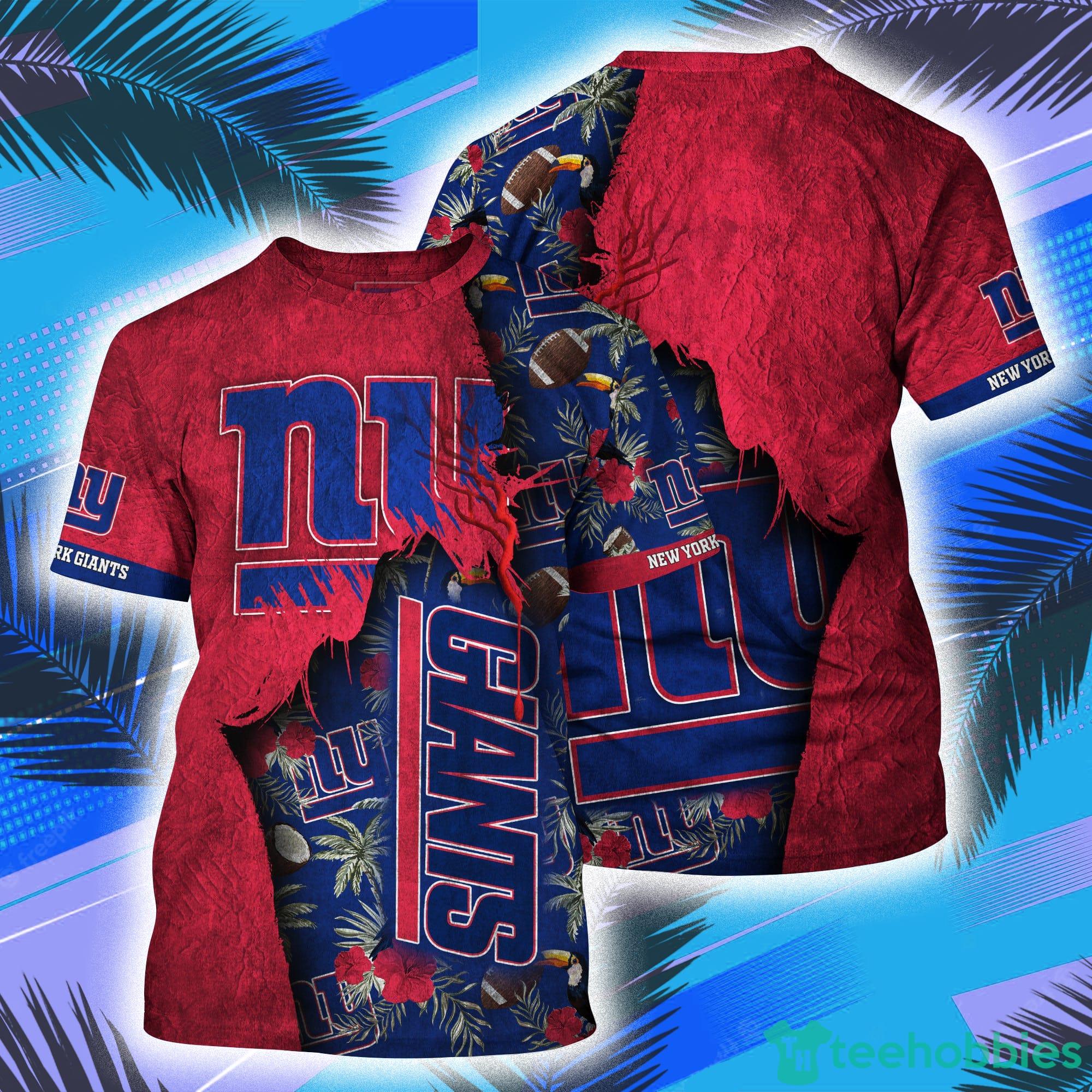 New York Giants NFL And Grunge Texture All Over Print 3D T-Shirt Product Photo 1
