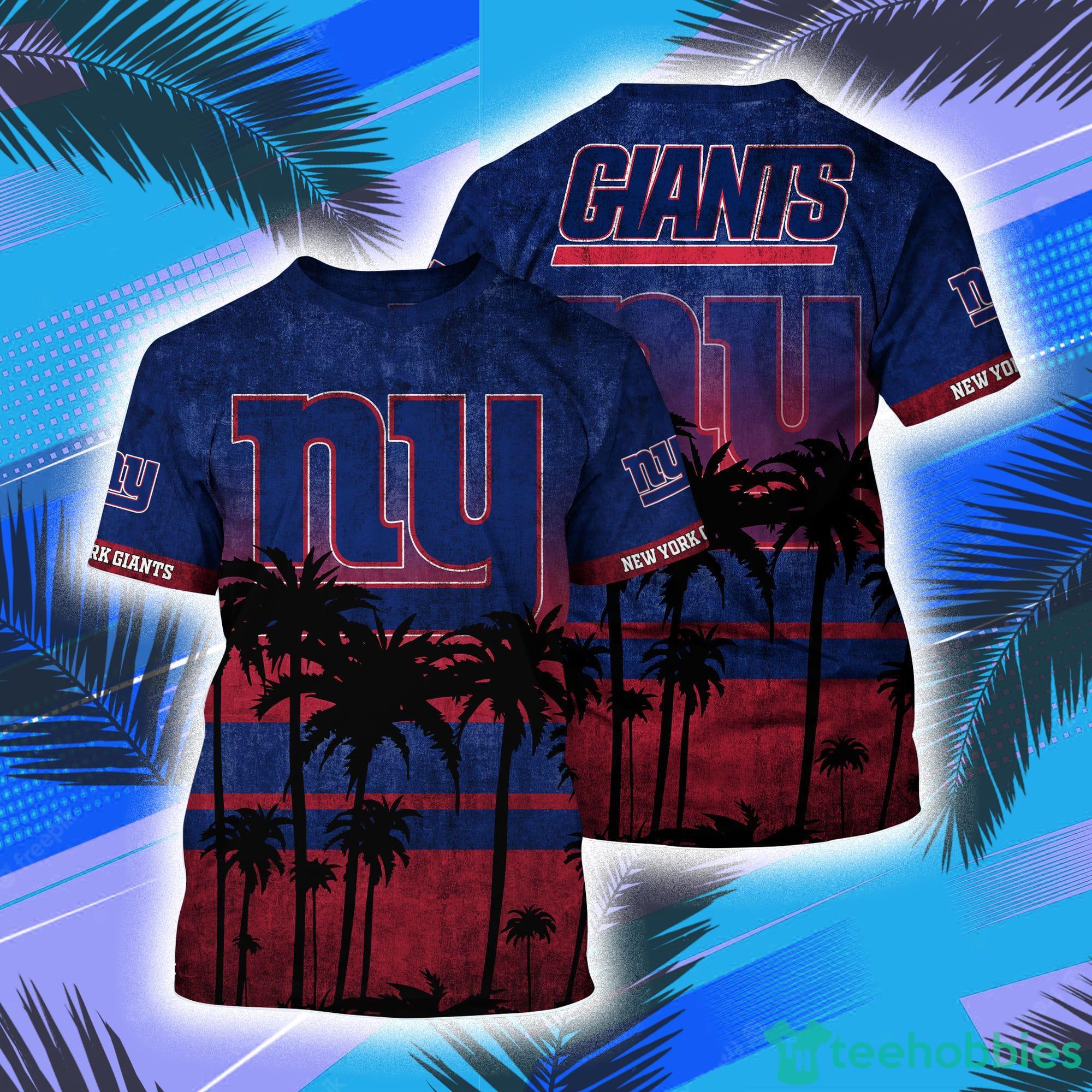 New York Giants NFL And Palm Trees Hawaii Style 3D T-Shirt Product Photo 1